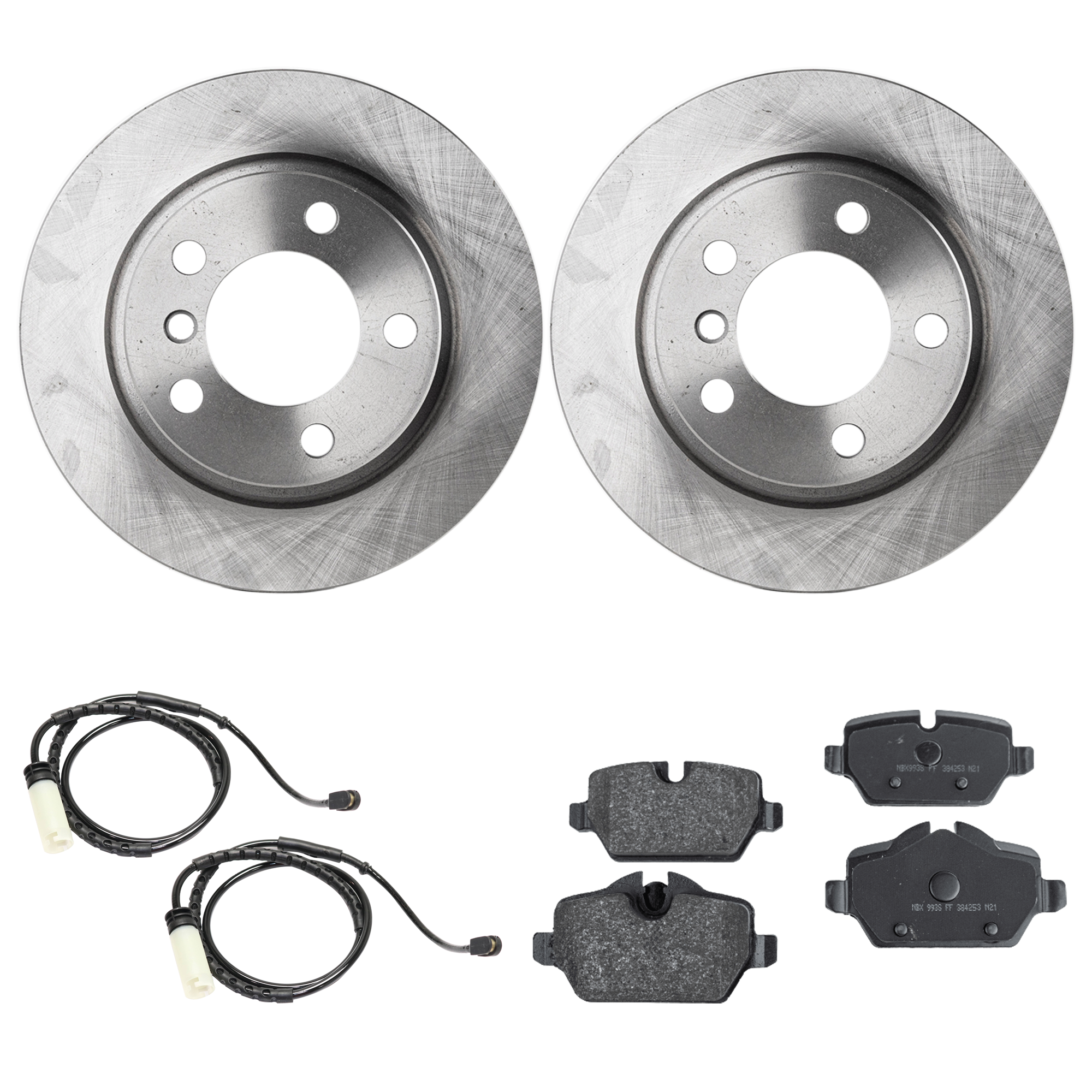 AM COOPER COUNTRYMAN 11-16 COOPER PACEMAN 13-16 REAR BRAKE DISC AND PAD KIT 2 Wheel Set 5 Lugs Organic with Brake Disc and Brake Pad Set SKU KIT 112124-29 OEM 45574-850330-60032010-45574G 9
