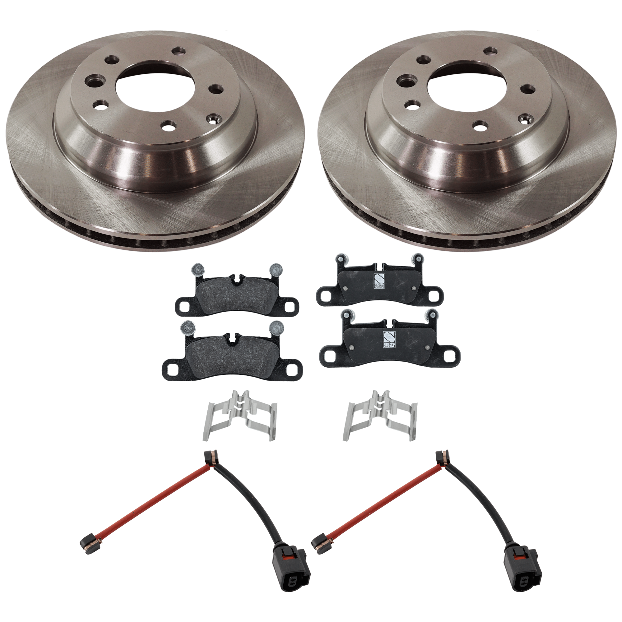 AM CAYENNE 11-18 REAR BRAKE DISC AND PAD KIT 2 Wheel Set 5 Lugs Organic with Brake Disc and Brake Pad Set SKU KIT 112124-39 OEM 7L6615601D 95535240130-7L86156