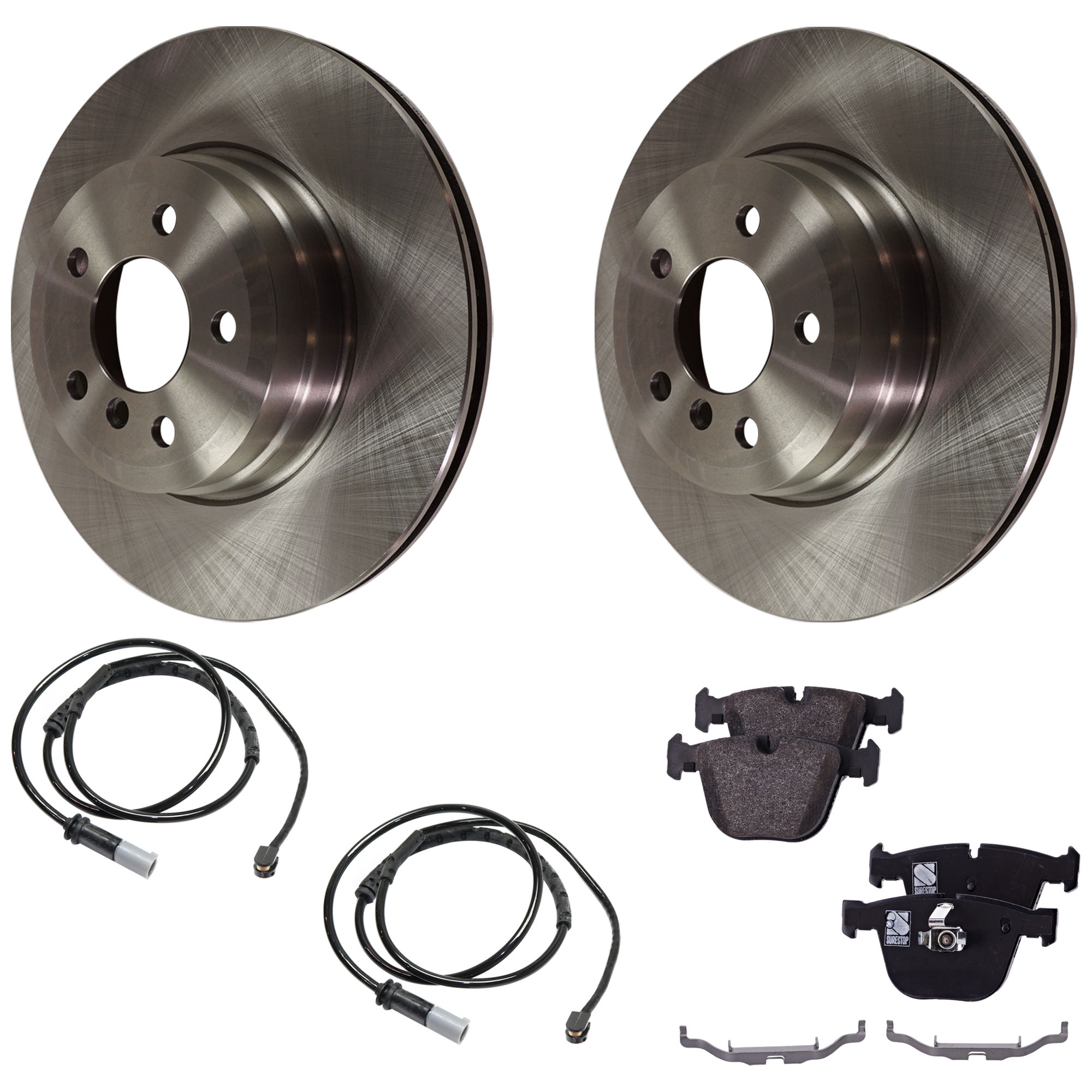 AM X6-11-19 X5-11-18 REAR BRAKE DISC AND PAD KIT 2 Wheel Set 5 Lugs Organic with Brake Disc and Brake Pad Set SKU KIT 112124-42 OEM 45523-850223-60031141-45523G B