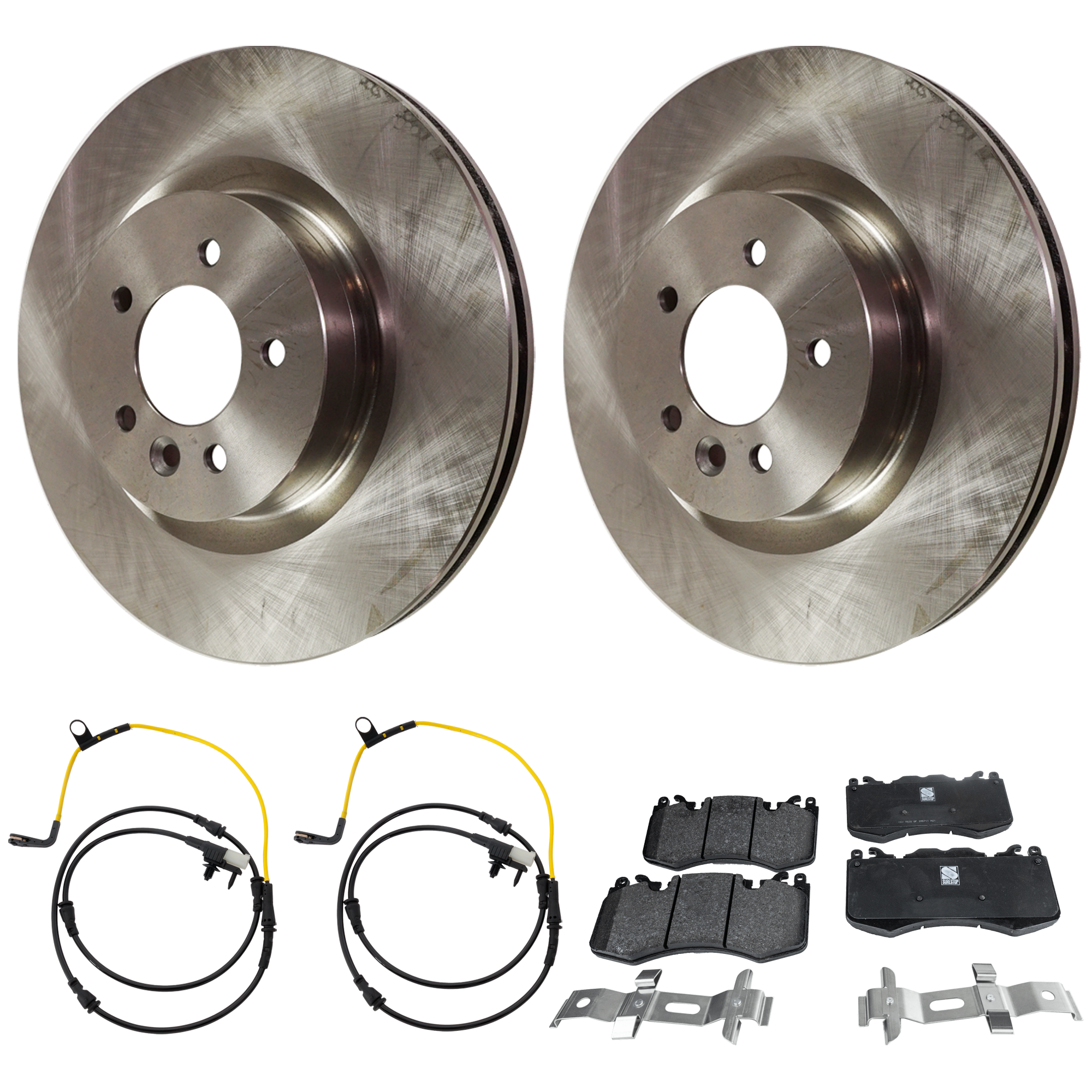 AM RANGE ROVER 16-16 FRONT BRAKE DISC AND PAD KIT 6 pc Kit 5 Lugs Organic with Brake Disc and Brake Pad Set SKU KIT 112124-44 OEM 34333-45434-900964-60011011-34