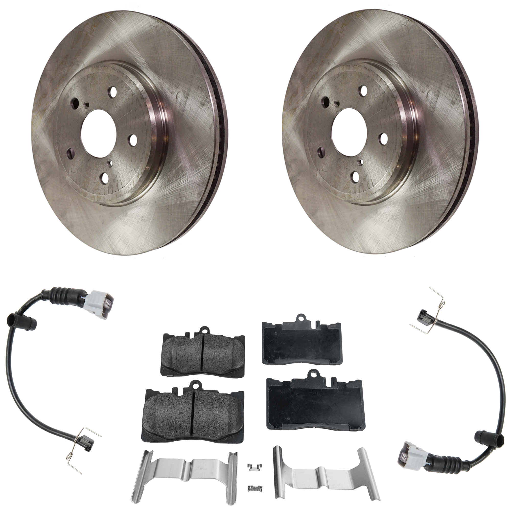 AM LS430-04-06 FRONT BRAKE DISC AND PAD KIT 2 Wheel Set 5 Lugs Ceramic with Brake Disc and Brake Pad Set SKU KIT 112124-78 OEM 4351250220-4777050050-04465501