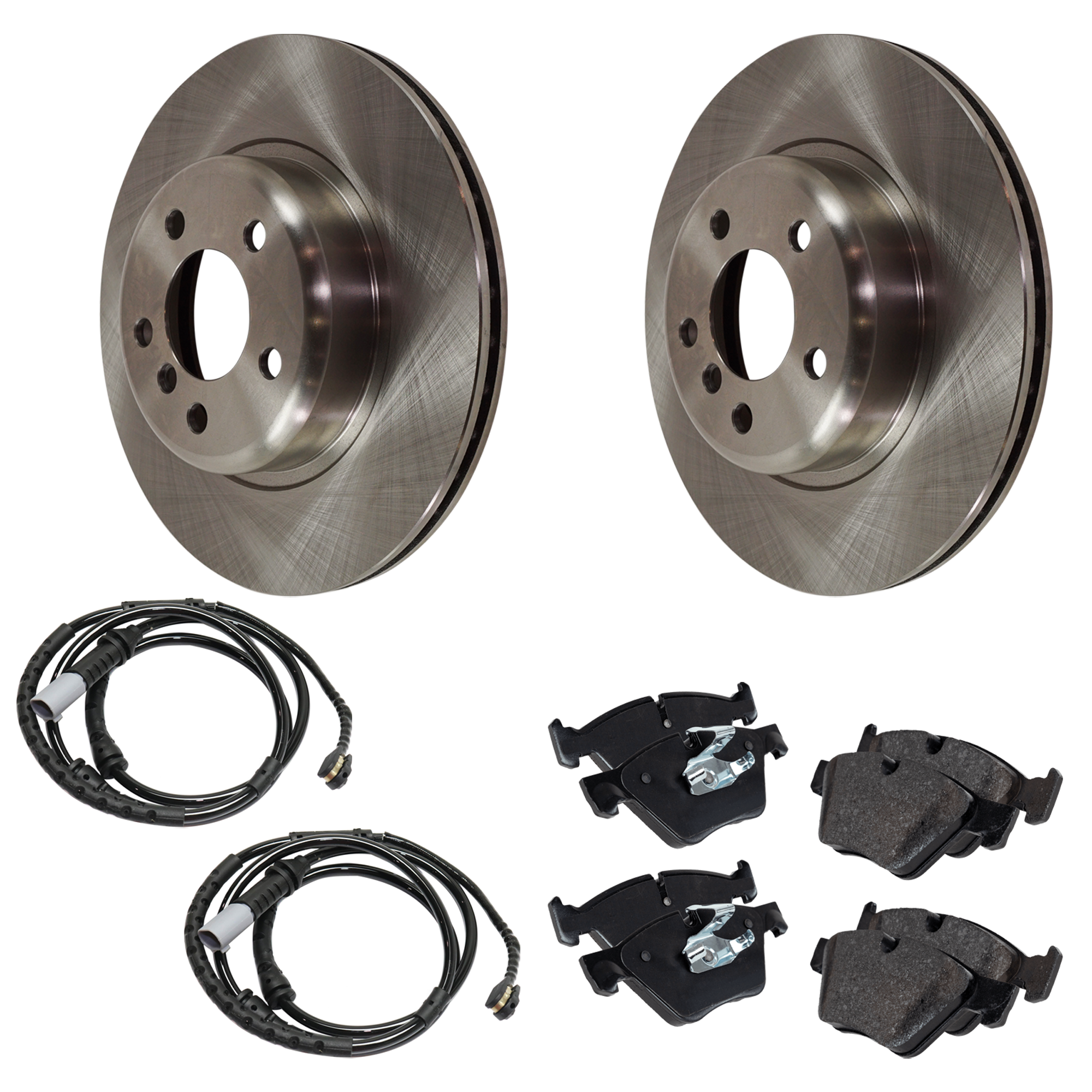 AM 528I 11-16-528I XDRIVE 12-16 FRONT BRAKE DISC AND PAD KIT 2 Wheel Set 5 Lugs Organic with Brake Disc and Brake Pad Set SKU KIT 112124-95 OEM 34356791958-34116775310-341167