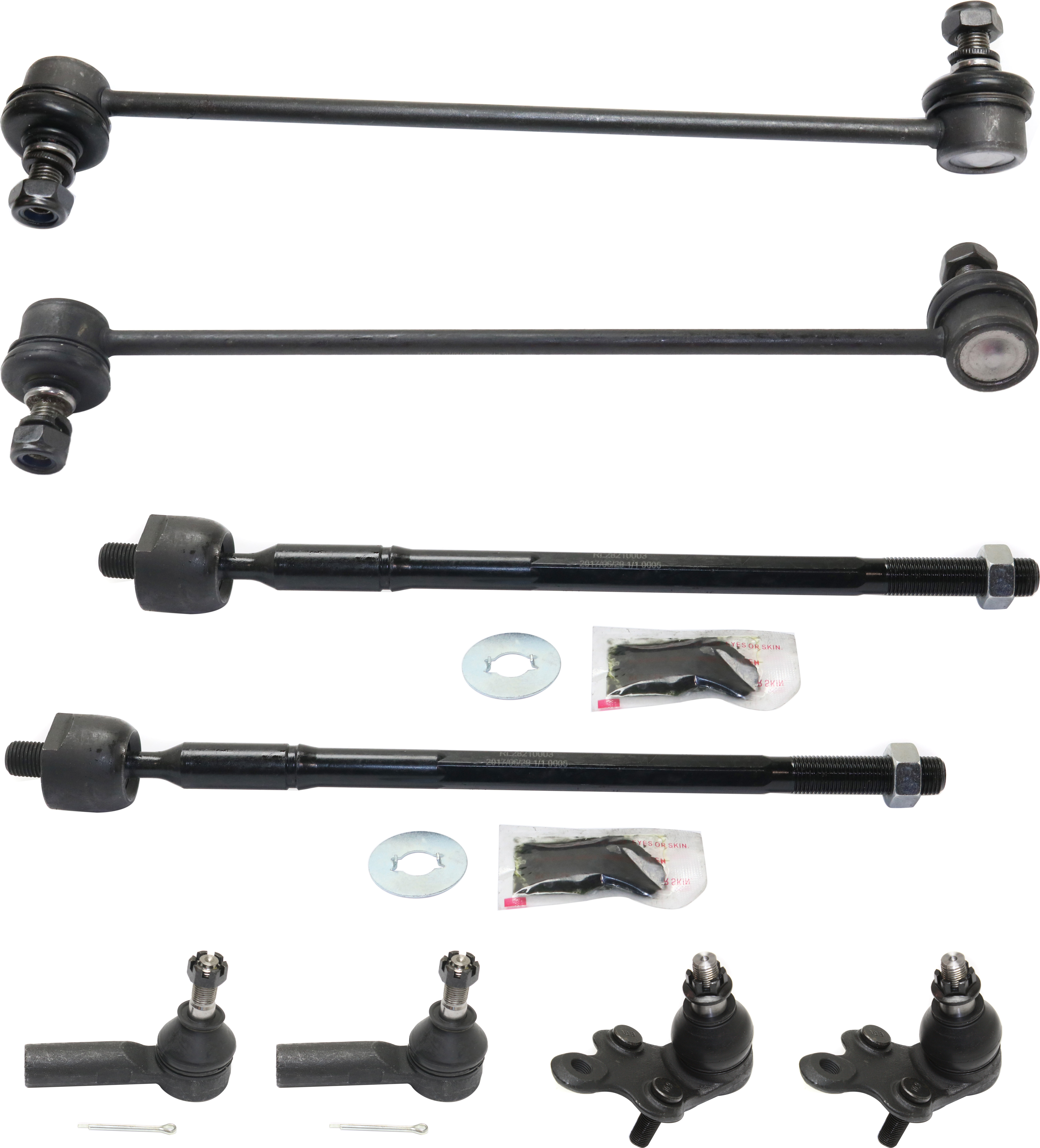 AM RX300-99-03 FRONT SUSPENSION KIT RH AND LH 8 pc kit with Ball Joints Sway Bar Links and Tie Rod Ends SKU KIT 112217-19 OEM 104218-256025-1014286-26013