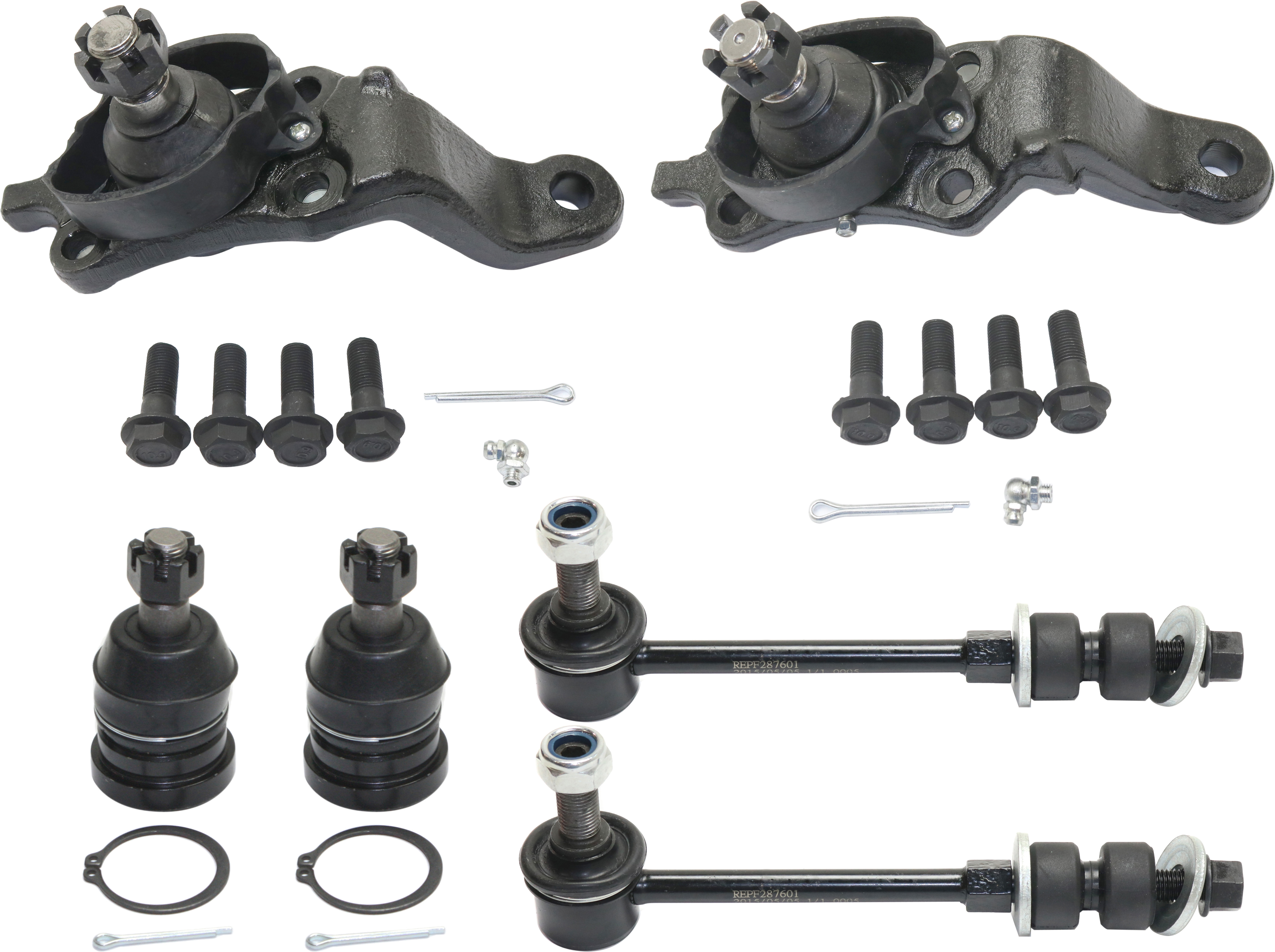 AM TUNDRA 04-06 SEQUOIA 05-07 FRONT SUSPENSION KIT RH AND LH 6 pc kit with Sway Bar Links and Ball Joints SKU KIT 112217-23 OEM 104279-1014817-2601565-5001