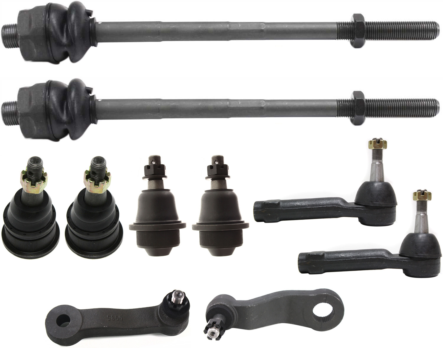 AM SIERRA SILVERADO 2500-99-00 FRONT SUSPENSION KIT RH AND LH 10 pc Kit with Ball Joints Idler Arm Pitman Arm and Tie Rod Ends SKU KIT 112217-30 OEM 114327-2601529-2601654-5051