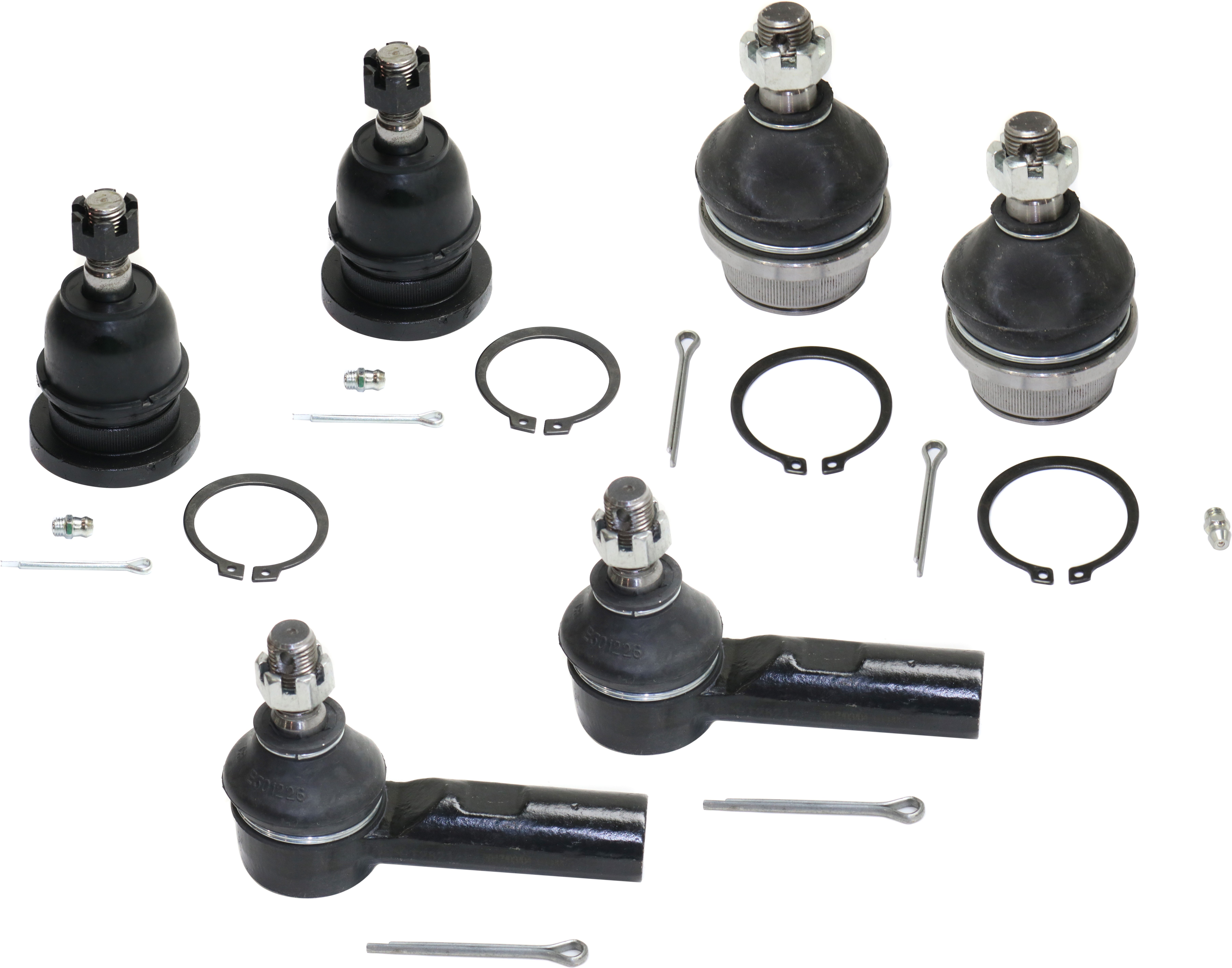 AM TACOMA 05-15 FRONT SUSPENSION KIT RH AND LH 6 pc kit with Ball Joints and Tie Rod Ends SKU KIT 112217-32 OEM 2601736-5051427-10480827-48068
