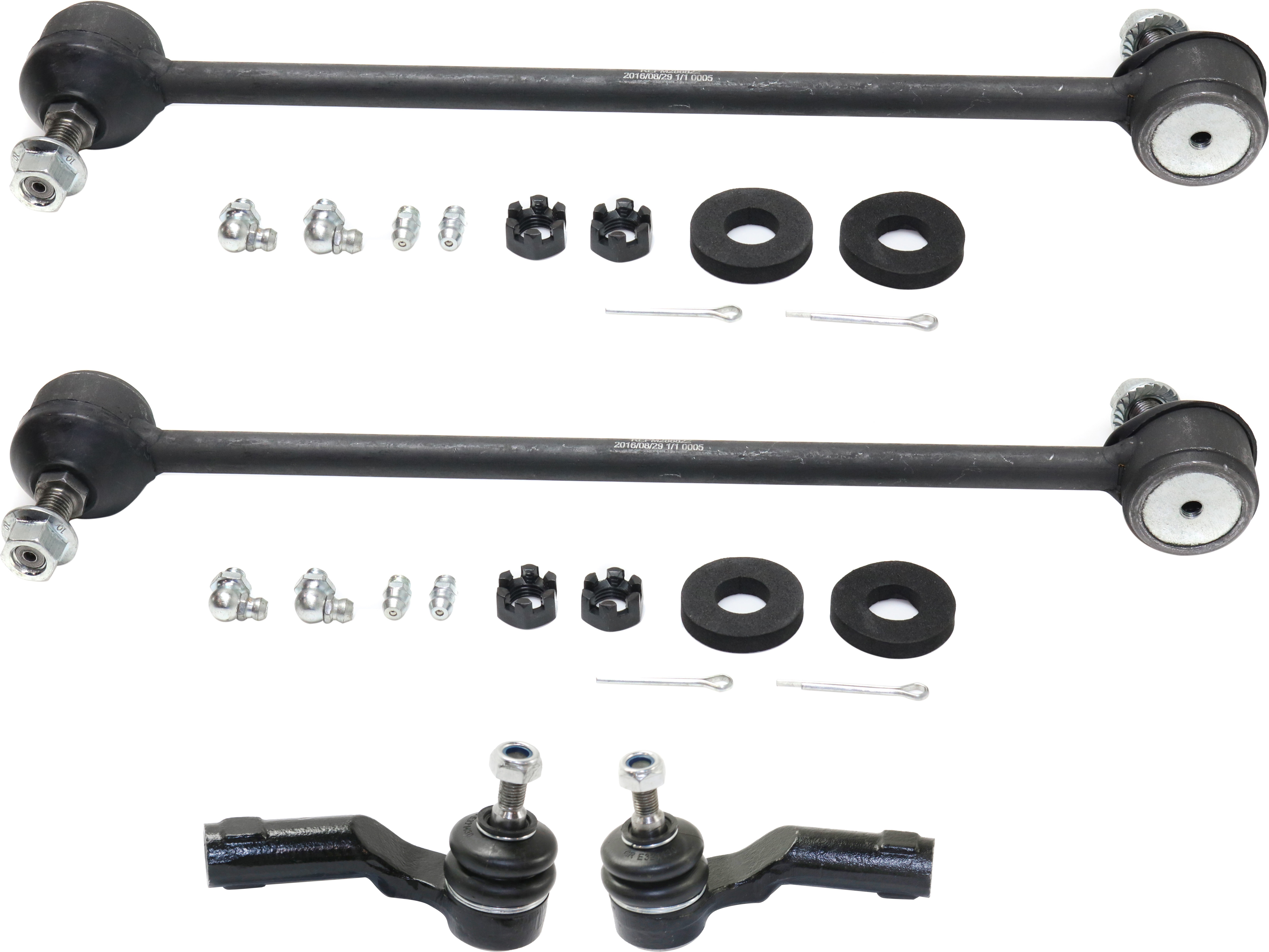 AM MAZDA 3-07-09 FRONT SUSPENSION KIT RH AND LH 4 pc kit w Sway Bar Links and Tie Rod Ends SKU KIT 112217-34 Partslink MA4520100 MA4521100 OEM 1015725-5451099-18750073 SL750