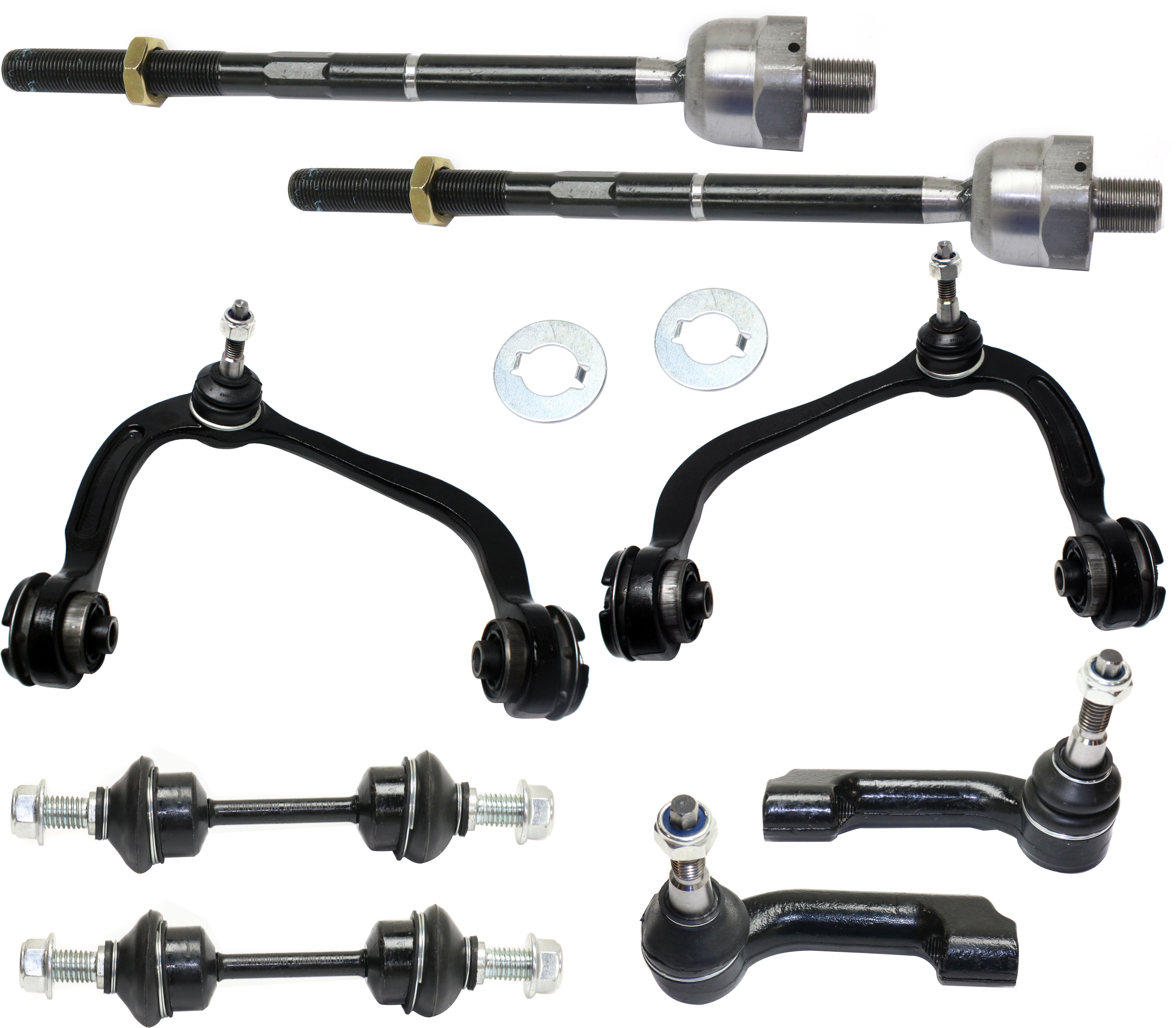 AM EXPEDITION NAVIGATOR 07-14 FRONT CONTROL ARM RH AND LH Upper 8 pc Kit with Sway Bar Links and Tie Rod Ends SKU KIT 112217-37 OEM 4L3Z3085AB 6L3Z3085AL 7L1Z3085