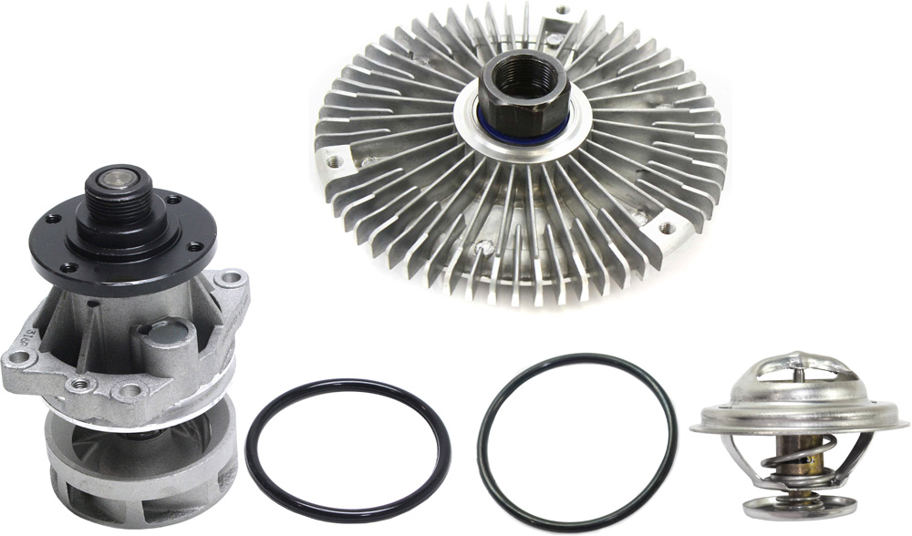 AM 3 SERIES 92-99 COOLING SYSTEM SERVICE KIT 3 pc kit with Fan Clutch Thermostat and Water Pump SKU KIT 112218-01 OEM 11527505302-11537511580-1153