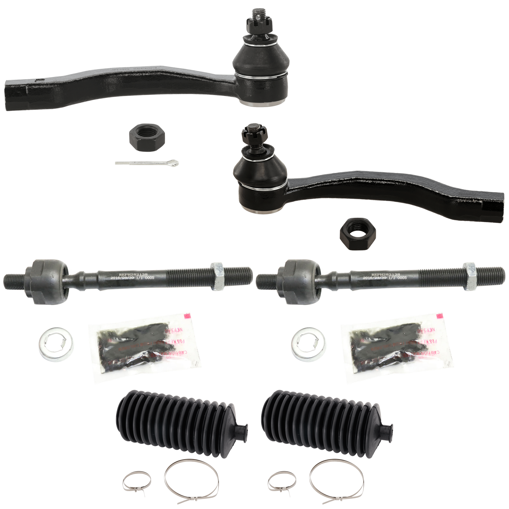 AM CIVIC 96-00 FRONT SUSPENSION KIT RH AND LH 6 pc kit w Steering Rack Boots and Tie Rod Ends SKU KIT 112222-05 OEM 53537SR3J02-53537SR3N02-354011