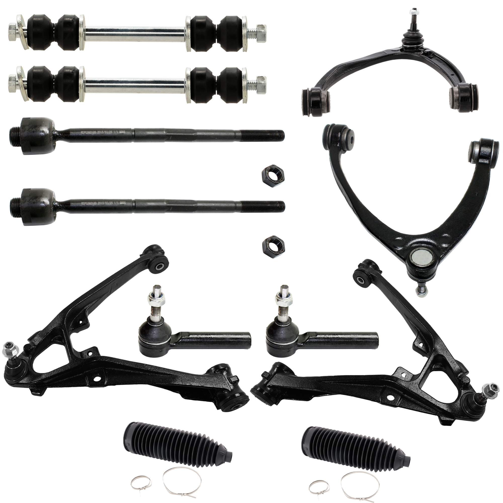 AM SILVERADO 1500 SIERRA 1500-07-13 FRONT SUSPENSION KIT RH AND LH 12 pc kit with Control Arm Steering Rack Boot Sway Bar Link and Tie Rod End SKU KIT 112222-08 OEM 22952194-20869202-22952193-208