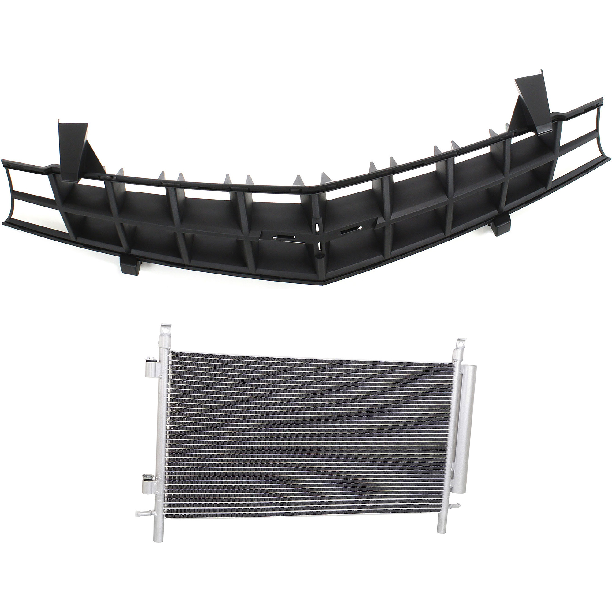 AM CAMARO 10-11 GRILLE 2 pc Kit Textured Black Shell and Insert with A C Condenser SKU KIT 112423-01 Partslink GM1200620 GM3030286 OEM 92243533-20966055