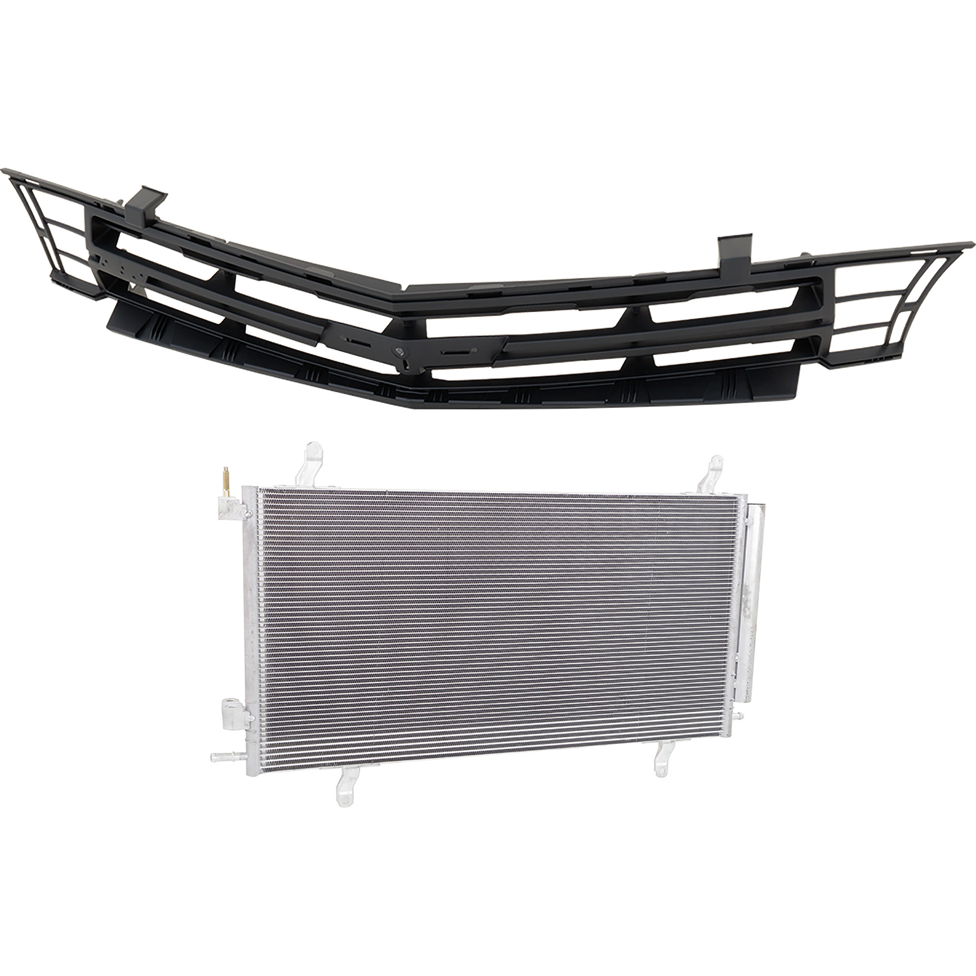AM CAMARO 12-15 GRILLE 2 pc Kit Upper with A C Condenser SKU KIT 112423-03 Partslink GM1200683 GM3030302 OEM 2-289-390-723-456-530