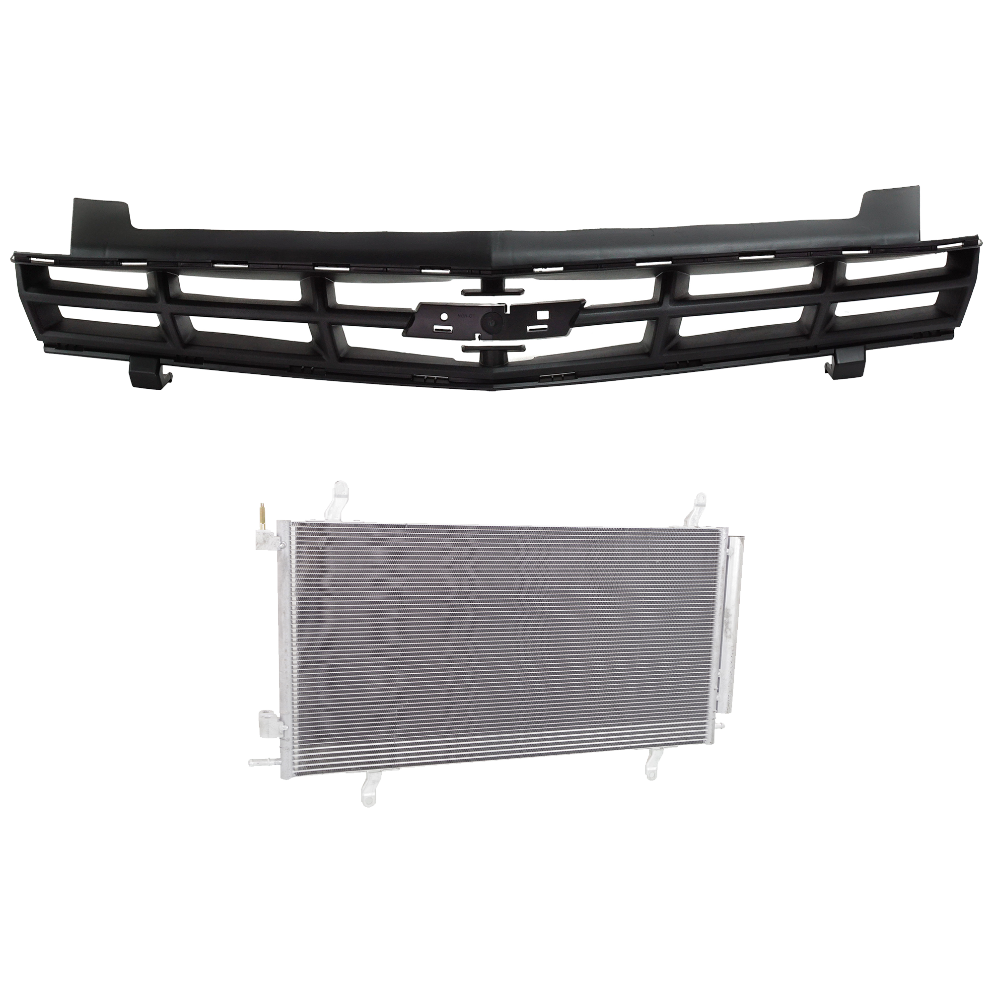 AM CAMARO 14-15 GRILLE 2 pc Kit Upper Paintable Shell and Insert with A C Condenser SKU KIT 112423-04 Partslink GM1200686 GM3030302 OEM 22829516-23456530