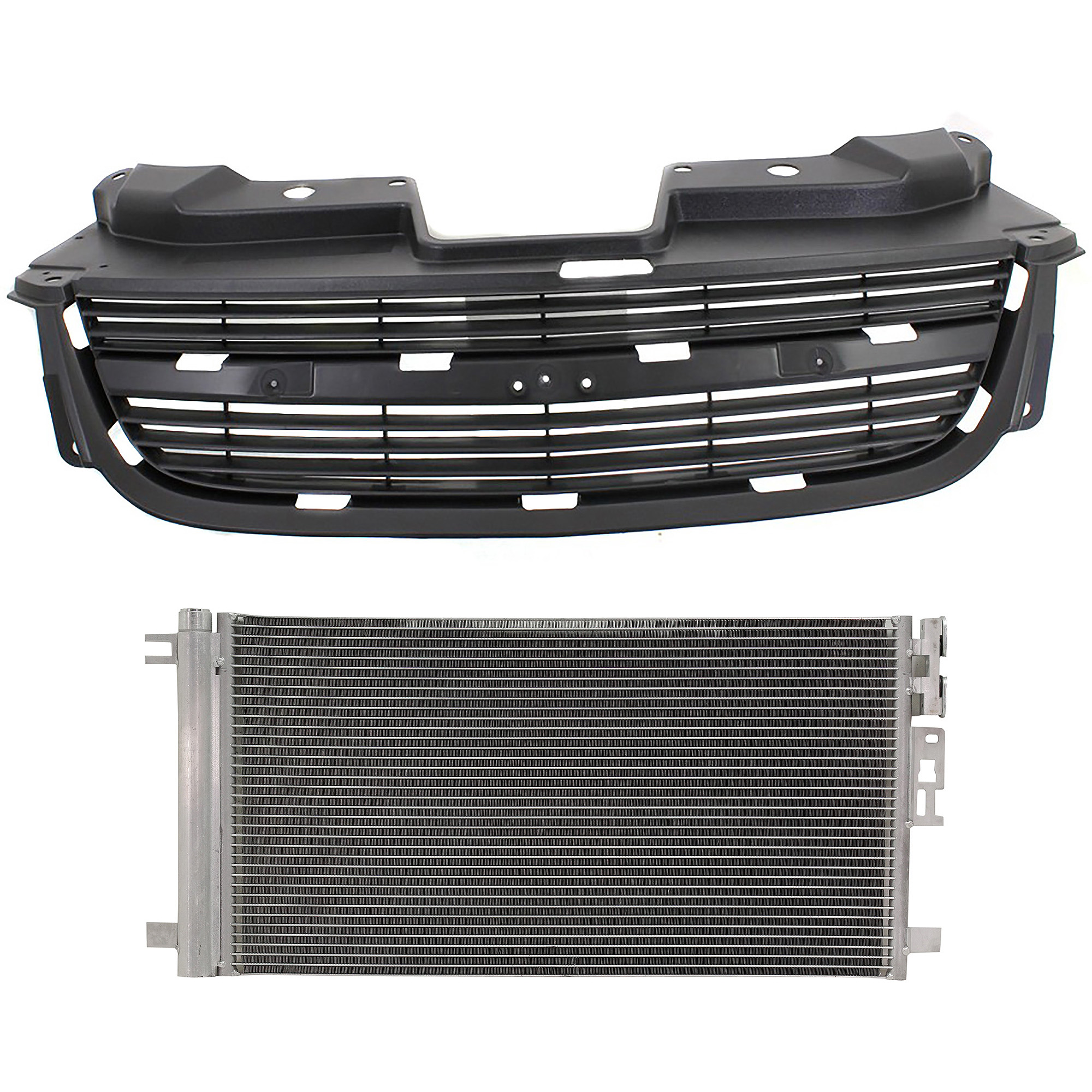 AM COBALT 05-10 GRILLE 2 pc Kit Painted Gray Shell and Insert with A C Condenser CAPA SKU KIT 112423-24 Partslink GM1200545C GM3030251 OEM 15274493-20841583