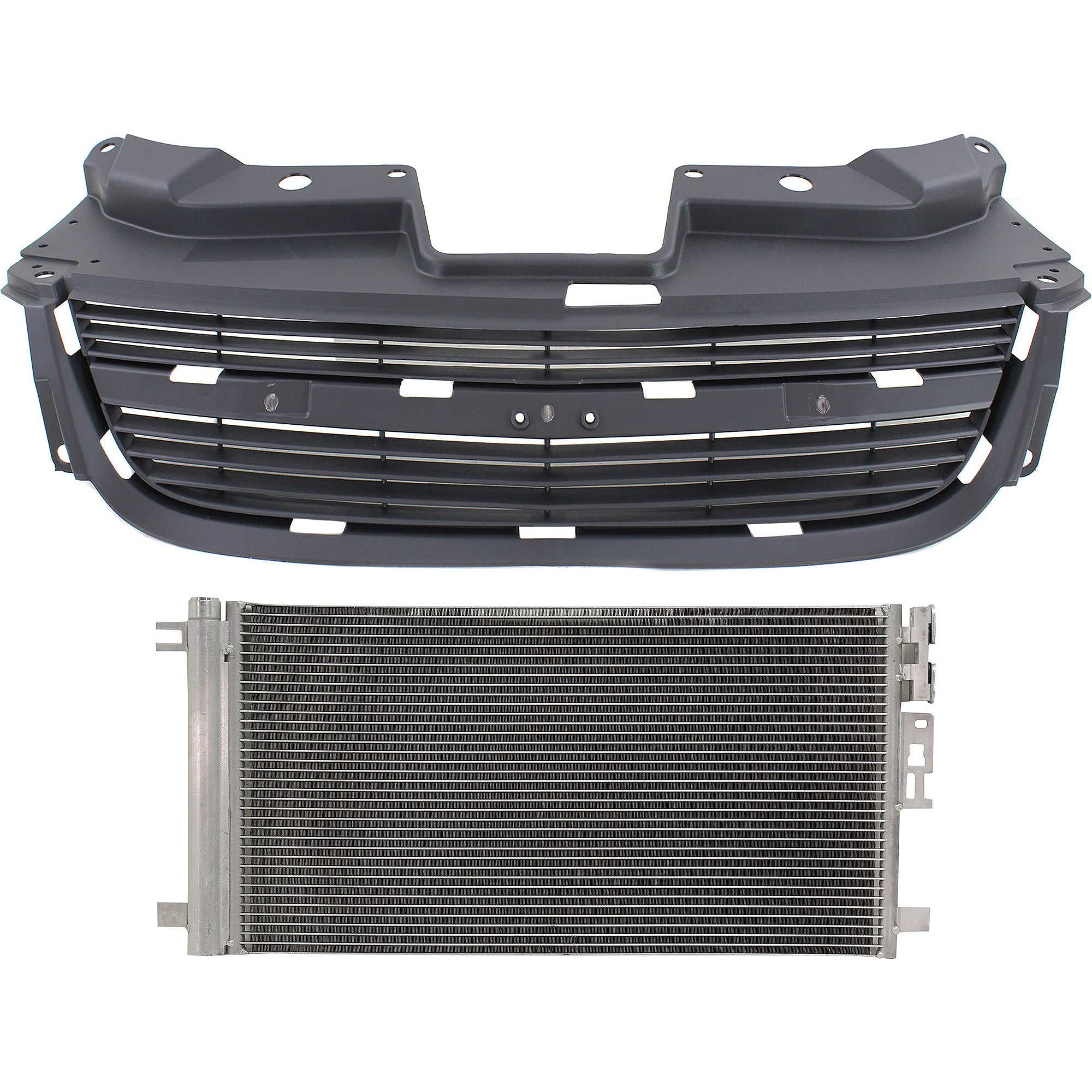 AM COBALT 05-07 GRILLE 2 pc Kit Textured Gray Shell and Insert with A C Condenser SKU KIT 112423-25 Partslink GM1200637 GM3030251 OEM 15276343-20841583