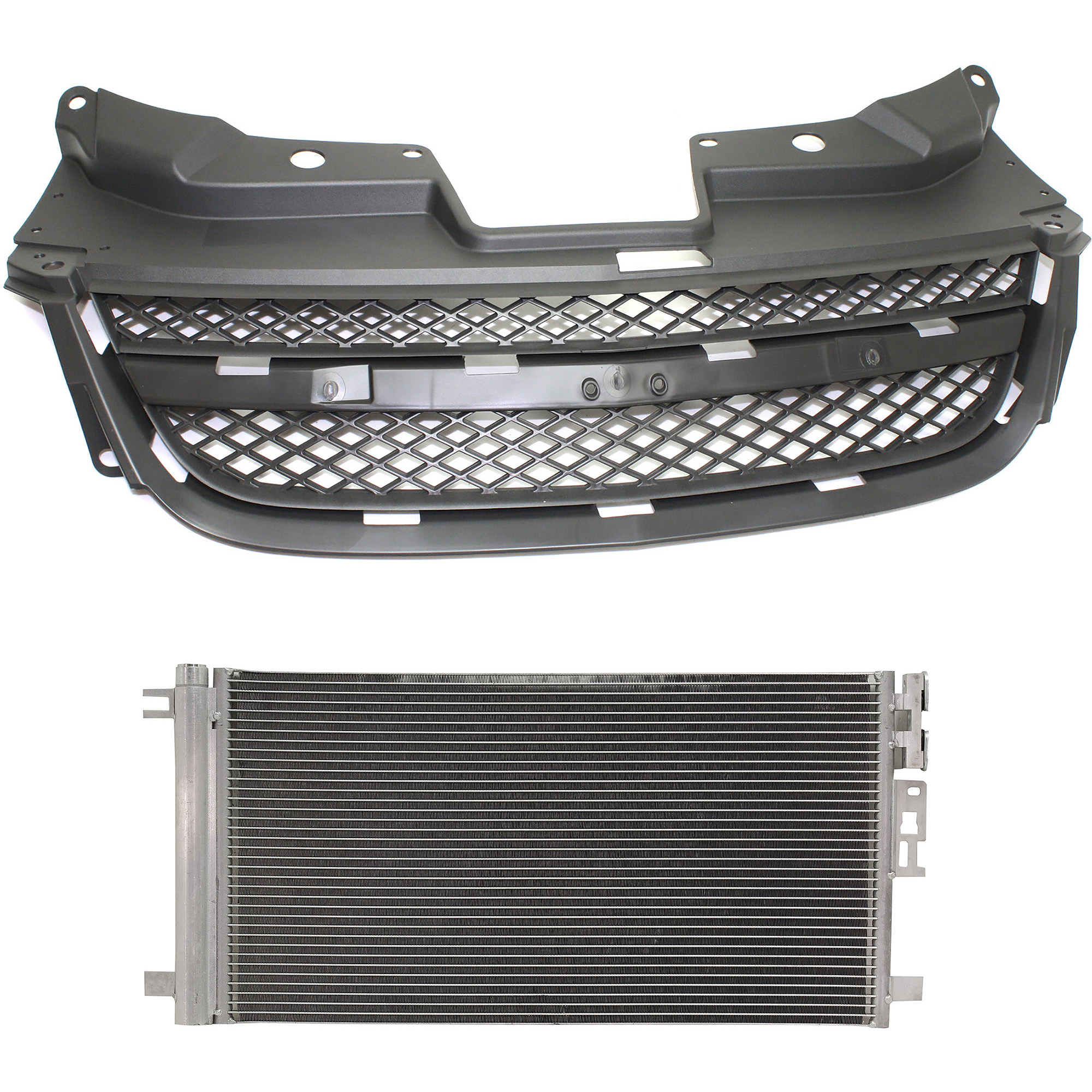 AM COBALT 08-10 GRILLE 2 pc Kit Textured Gray Shell and Insert with A C Condenser SKU KIT 112423-26 Partslink GM1200635 GM3030251 OEM 25820008-20841583