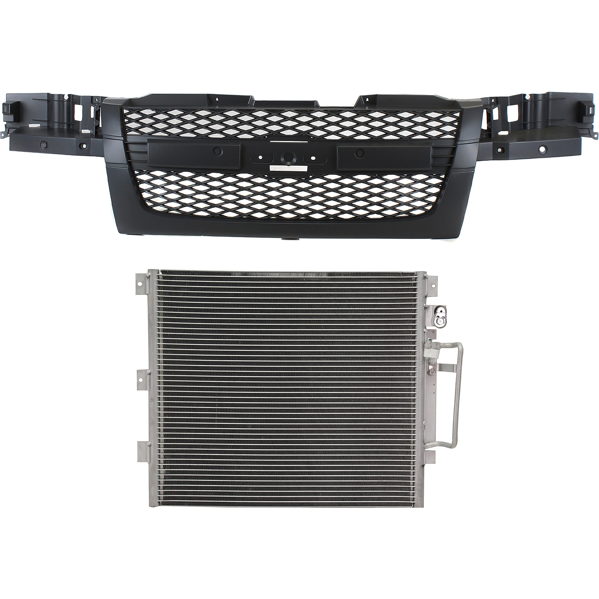 AM COLORADO 04-12 GRILLE 2 pc Kit Mesh Insert Paintable Shell and Insert 2 Piece Design without Center Bar with A C Condenser SKU KIT 112423-29 Partslink GM1200518 GM3030262 OEM 12335794-89019343