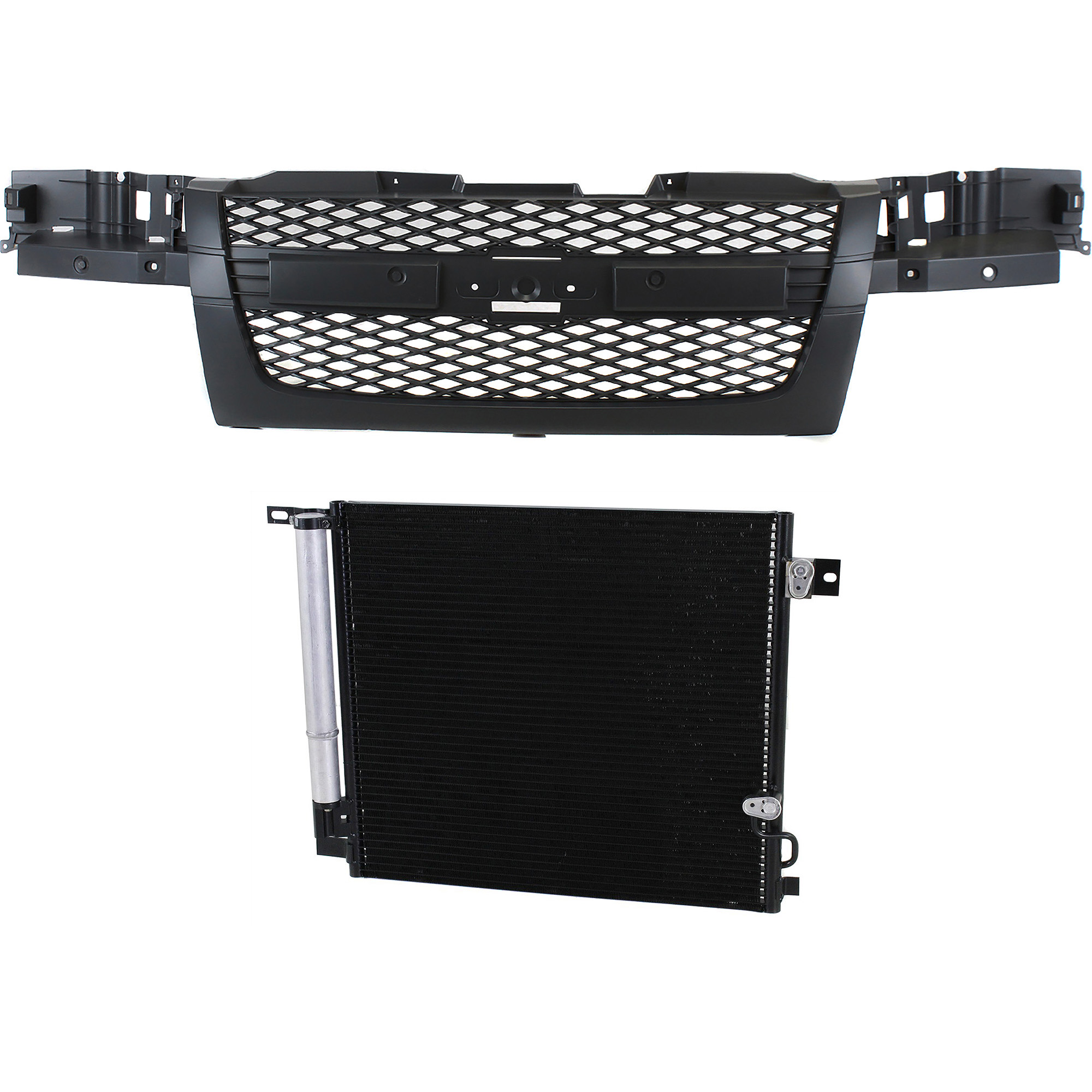 AM COLORADO 09-12 GRILLE 2 pc Kit Mesh Insert Paintable Shell and Insert 2 Piece Design without Center Bar with A C Condenser SKU KIT 112423-36 Partslink GM1200518 HU3030102 OEM 12335794-25964057