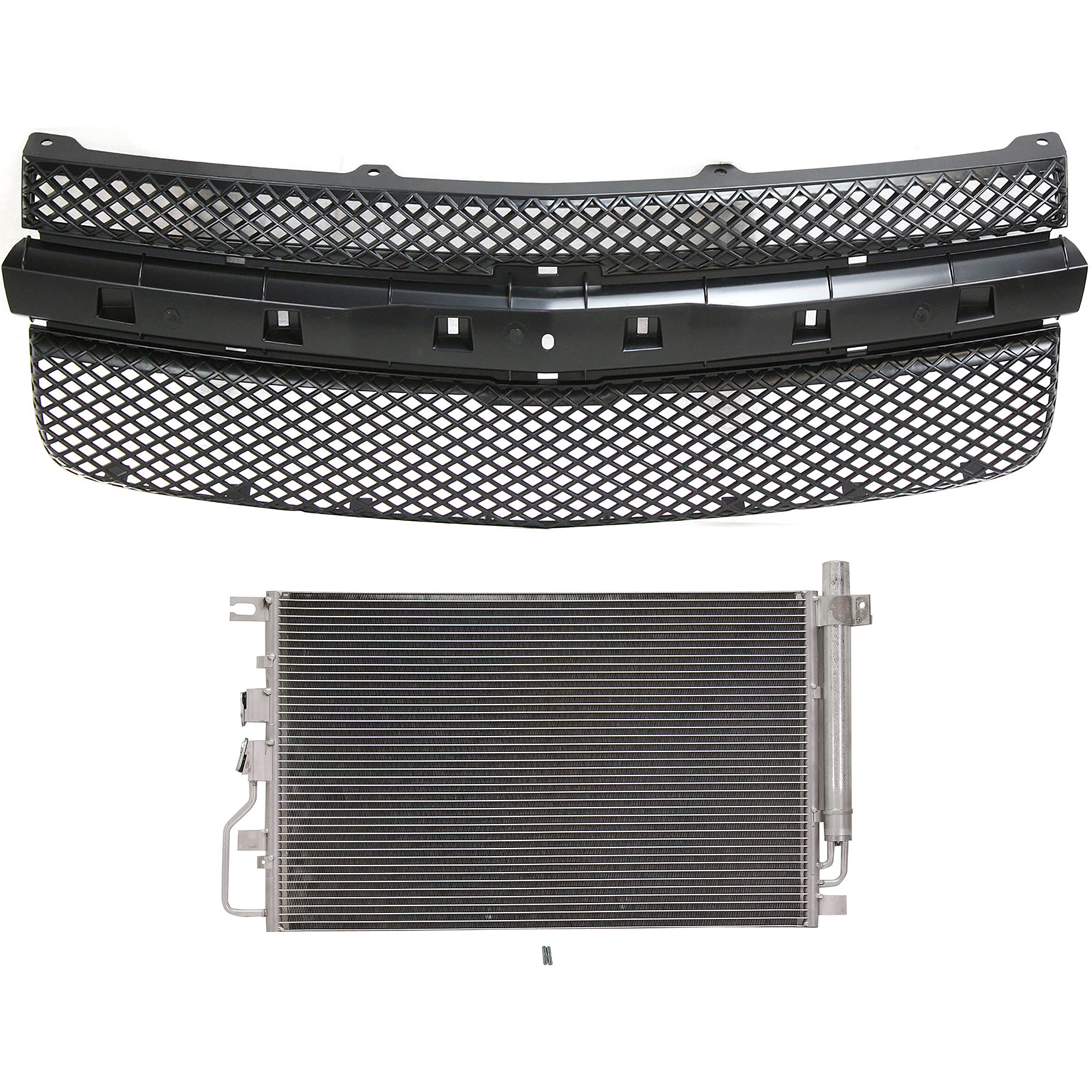 AM EQUINOX 08-09 GRILLE 2 pc Kit Paintable Shell and Insert without Center Bar with A C Condenser SKU KIT 112423-74 Partslink GM1200527 GM3030284 SZ3030123 GM3030303 OEM 5481230-20839794-23400197-9531