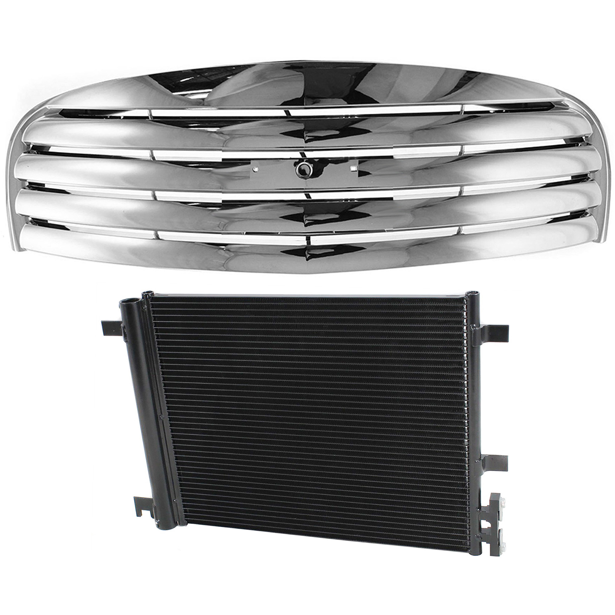 AM HHR 06-11 GRILLE 2 pc Kit Chrome Shell and Insert with A C Condenser SKU KIT 112423-93 Partslink GM1200569 GM3030273 OEM 20836146-20889194