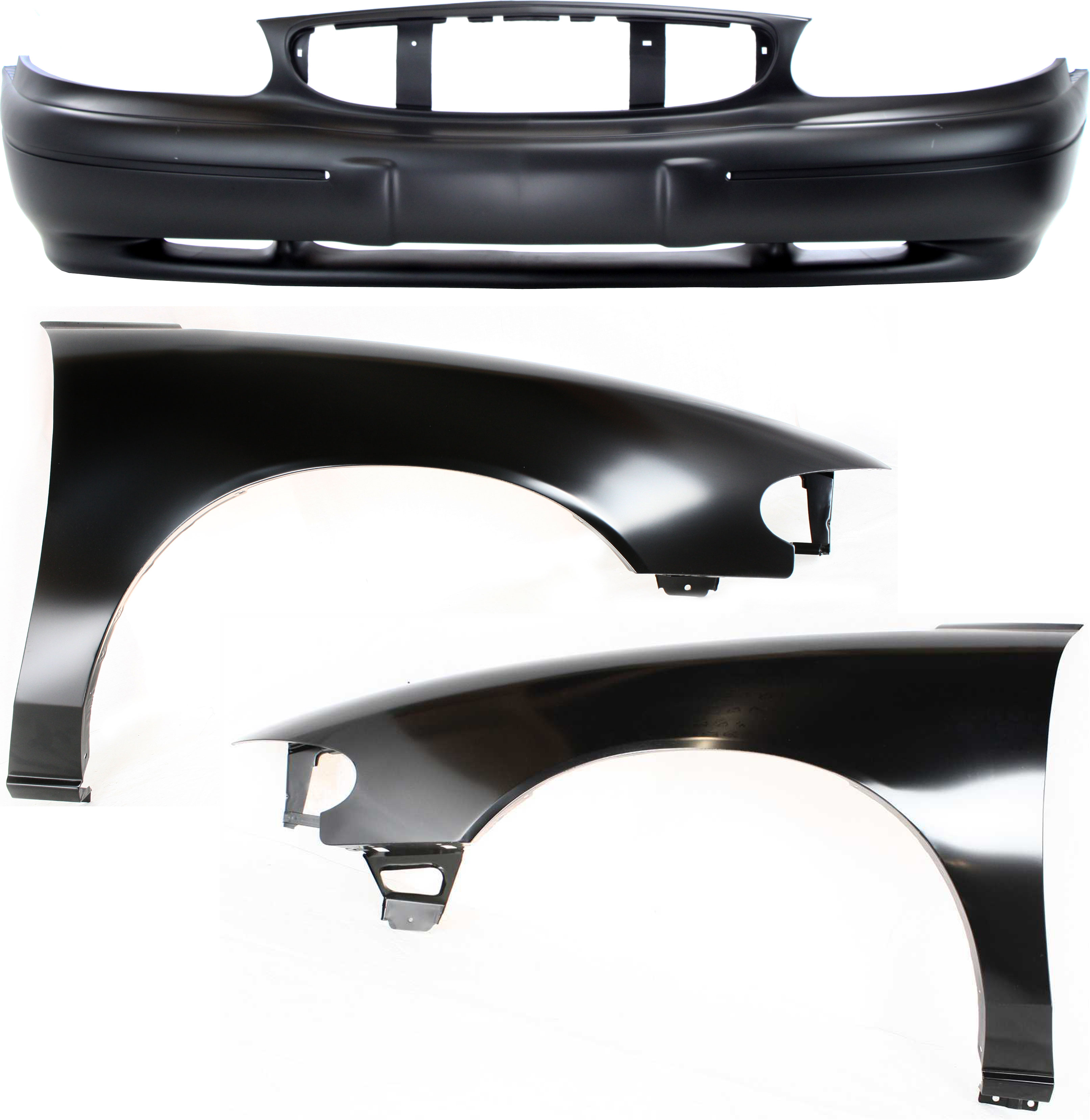 AM CENTURY 97-03 FRONT FENDER RH AND LH 3 pc kit with Bumper Cover SKU KIT 112617-106 Partslink GM1240259 GM1241259 GM1000543 OEM 12455103-12455104-12369156