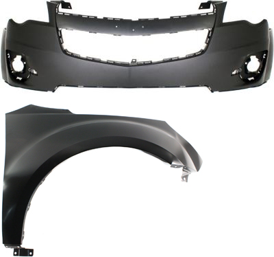 AM EQUINOX 10-15 FRONT BUMPER COVER Upper 2 pc Kit with Fender SKU KIT 112617-146 Partslink GM1000907 GM1241364 OEM 20983230-22846918