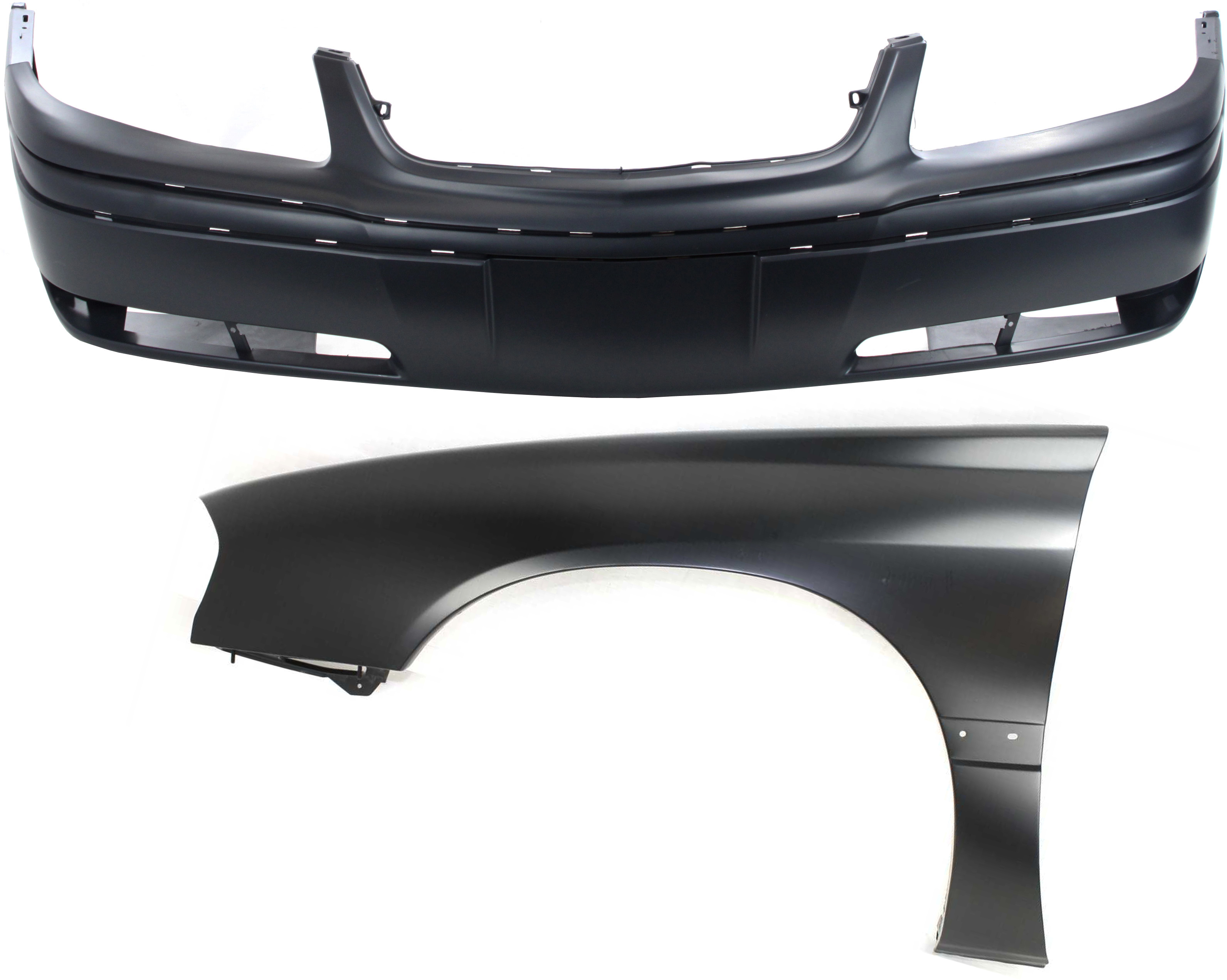 AM IMPALA 00-05 FRONT BUMPER COVER 2 pc kit with Front Fender LH w o App. Pkg SKU KIT 112617-164 Partslink GM1000633 GM1240273 OEM 123-355-061-233-597-000-000-000