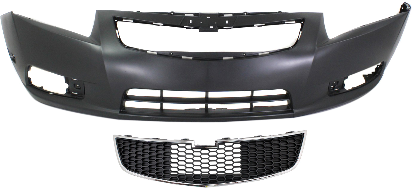 AM CRUZE 11-14 FRONT BUMPER GRILLE 2 pc kit with Bumper Cover SKU KIT 112617-23 Partslink GM1200640 GM1000924 OEM 95225614-95217520
