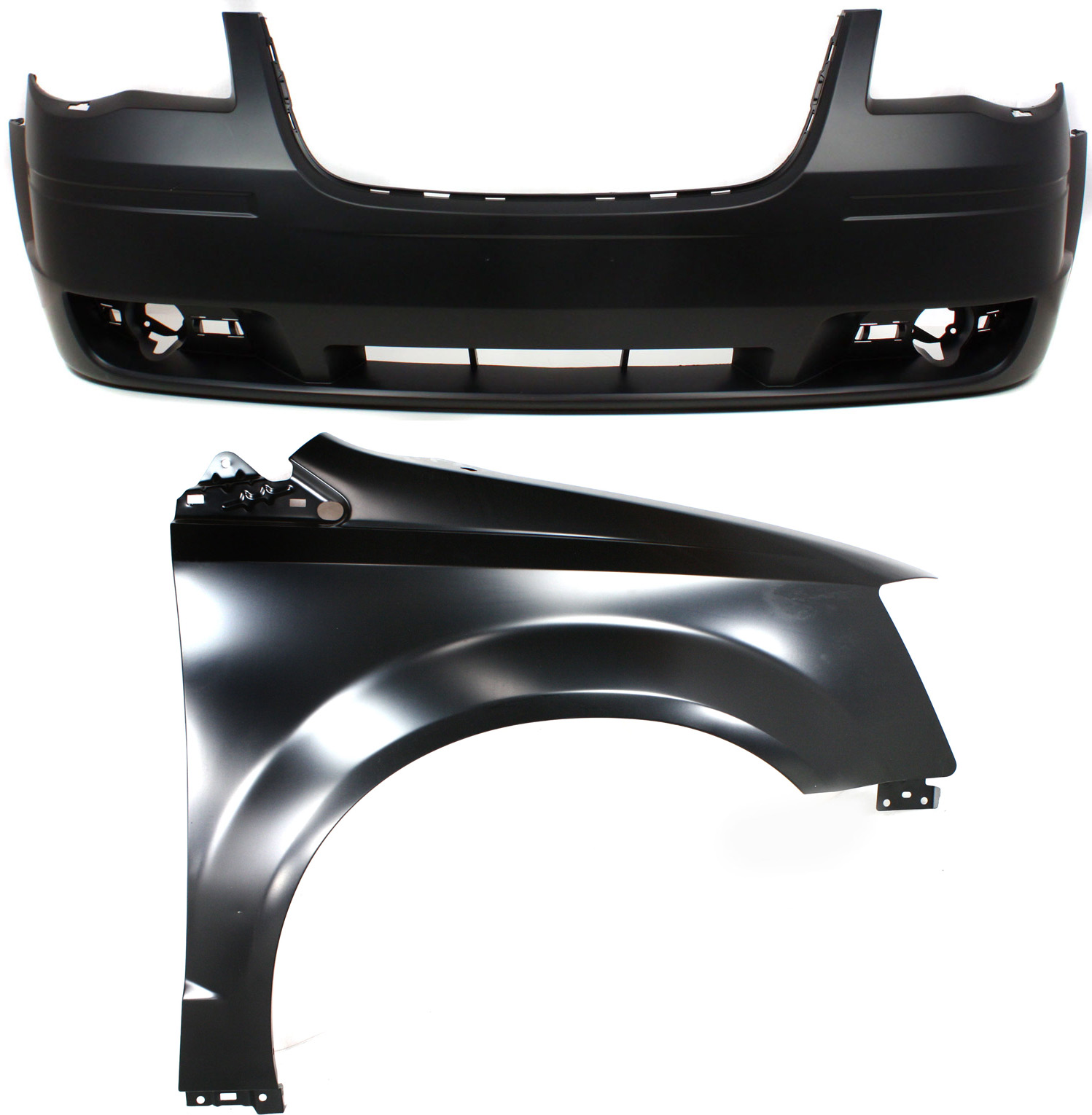 AM TOWN COUNTRY 08-10 FRONT BUMPER COVER Primed 2 pc Kit with Fender CAPA SKU KIT 112617-253 Partslink CH1000928C CH1241262C OEM 1KG11TZZAC 68029128AB