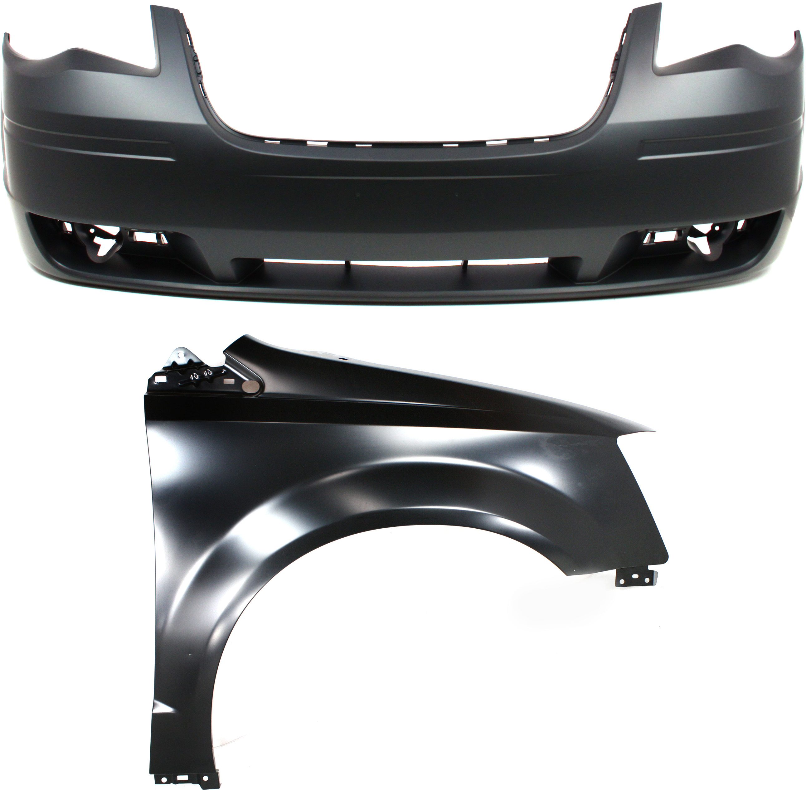 AM TOWN COUNTRY 08-10 FRONT BUMPER COVER 2 pc Kit with Fender CAPA SKU KIT 112617-254 Partslink CH1000927C CH1241262C OEM 1BG23TZZAB 68029128AB