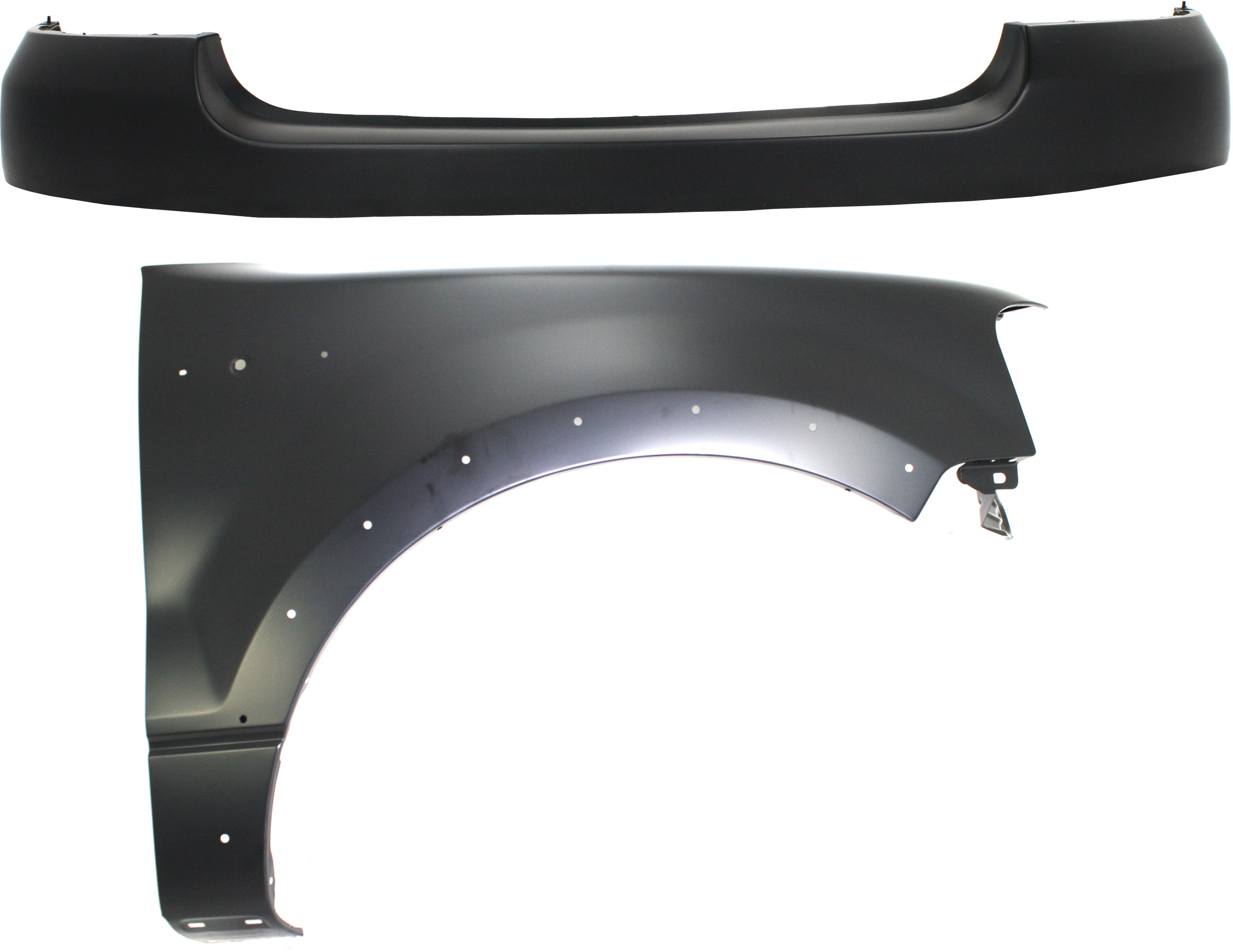 AM F 150-04-06 FRONT FENDER RH Primed 2 pc kit with Bumper Cover SKU KIT 112617-385 Partslink FO1241232 FO1000561 OEM 5L3Z16005BA 4L3Z17D957DA
