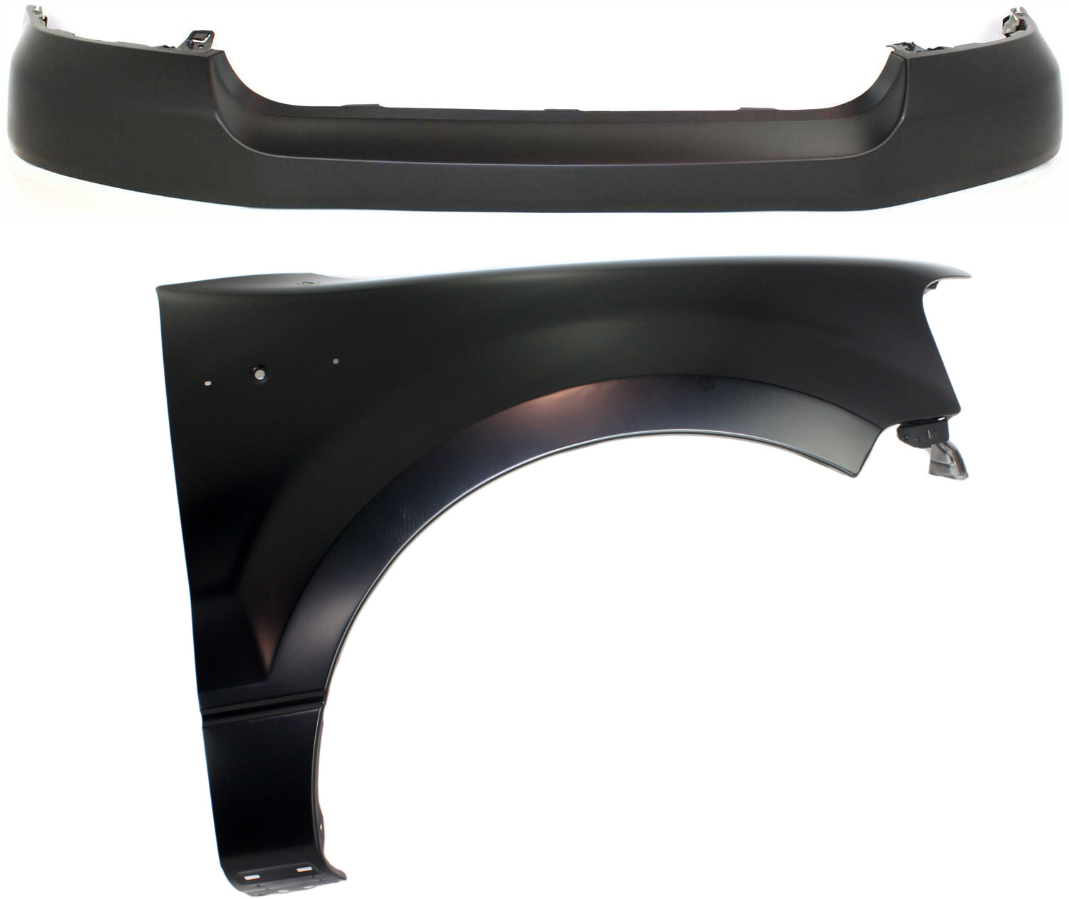 AM F 150-06-08 FRONT BUMPER COVER 2 pc Kit with Fender CAPA SKU KIT 112617-389 Partslink FO1000616C FO1241270C OEM 6L3Z16005A 6L3Z17D957AAPTM