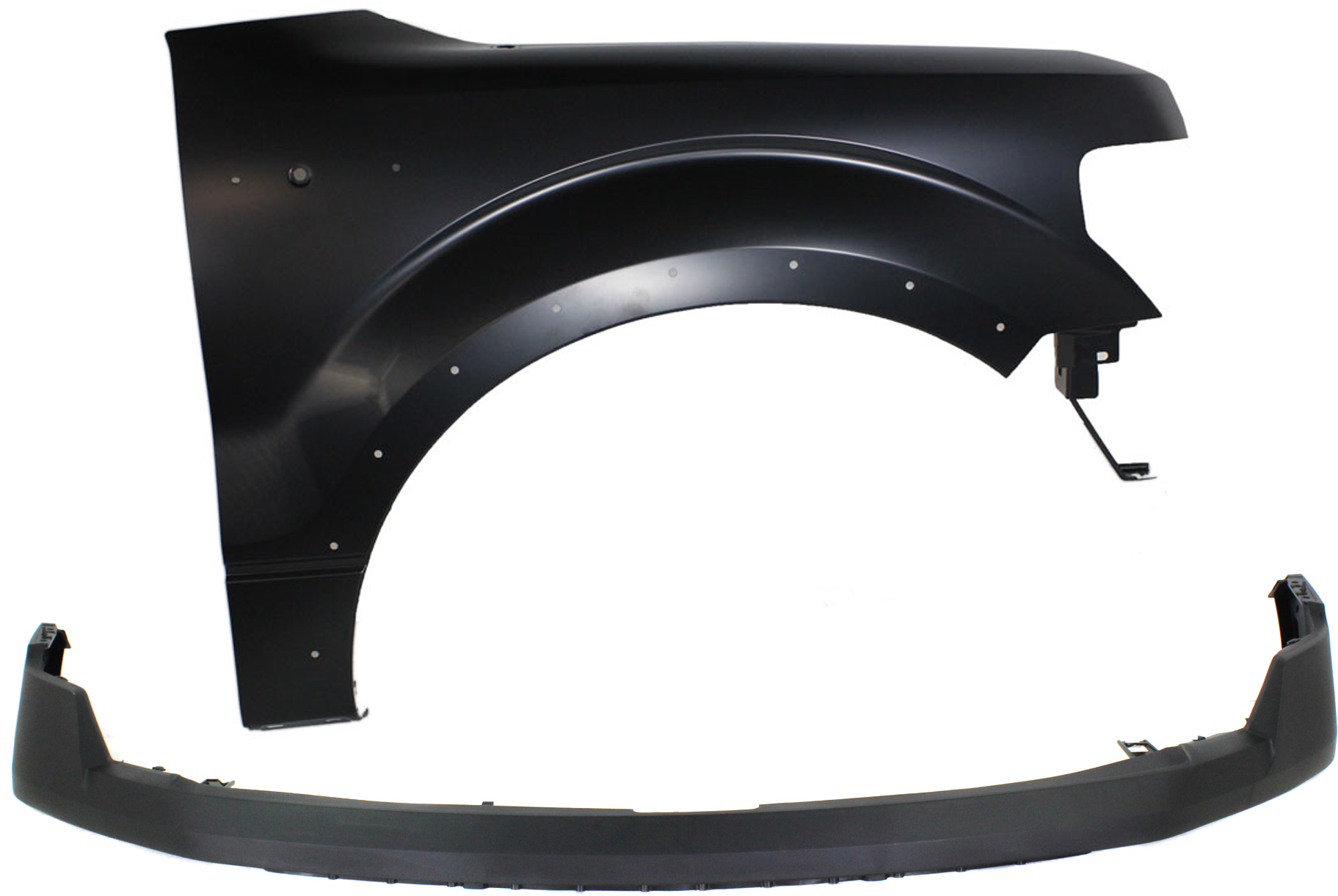AM F 150-09-14 FRONT FENDER RH 2 pc Kit Includes Bumper Cover CAPA SKU KIT 112617-397 Partslink FO1000643C FO1241273C OEM CL3Z16005B DL3Z17D957C