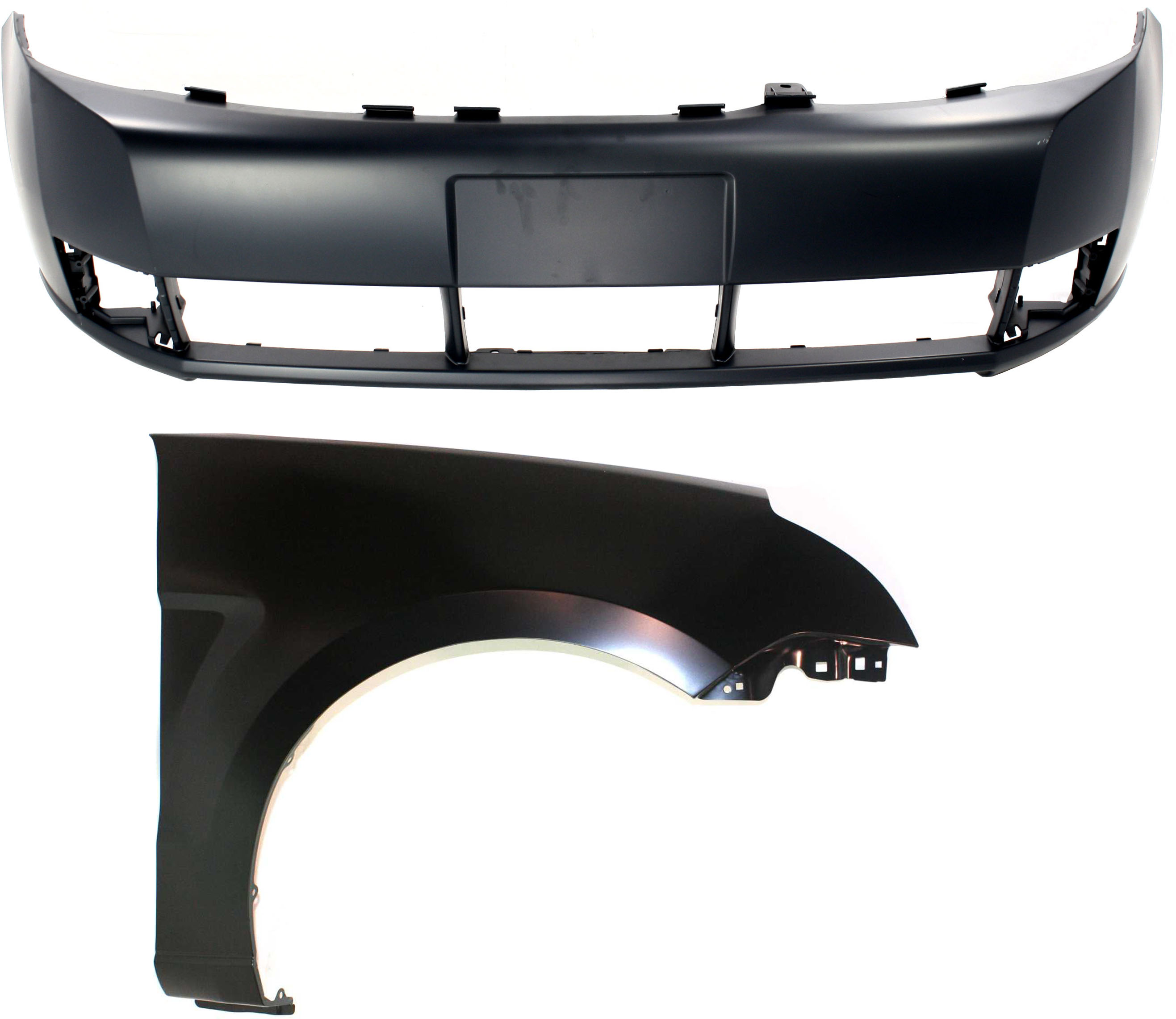 AM FOCUS 08-11 FRONT BUMPER COVER 2 pc Kit with Fender RH SKU KIT 112617-411 Partslink FO1000634 FO1241267 OEM 8S4Z17D957APTM 8S4Z16005A
