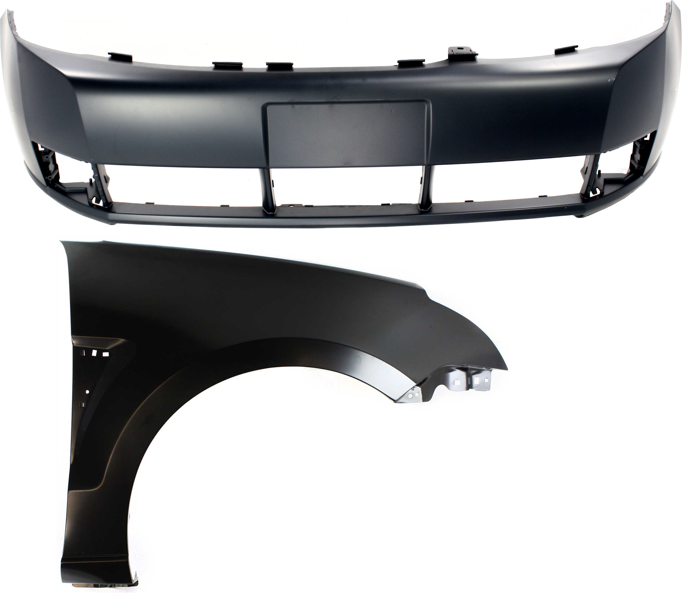 AM FOCUS 08-11 FRONT BUMPER COVER 2 pc Kit Includes Fender SKU KIT 112617-414 Partslink FO1000634 FO1241266 OEM 8S4Z17D957APTM 8S4Z16005B