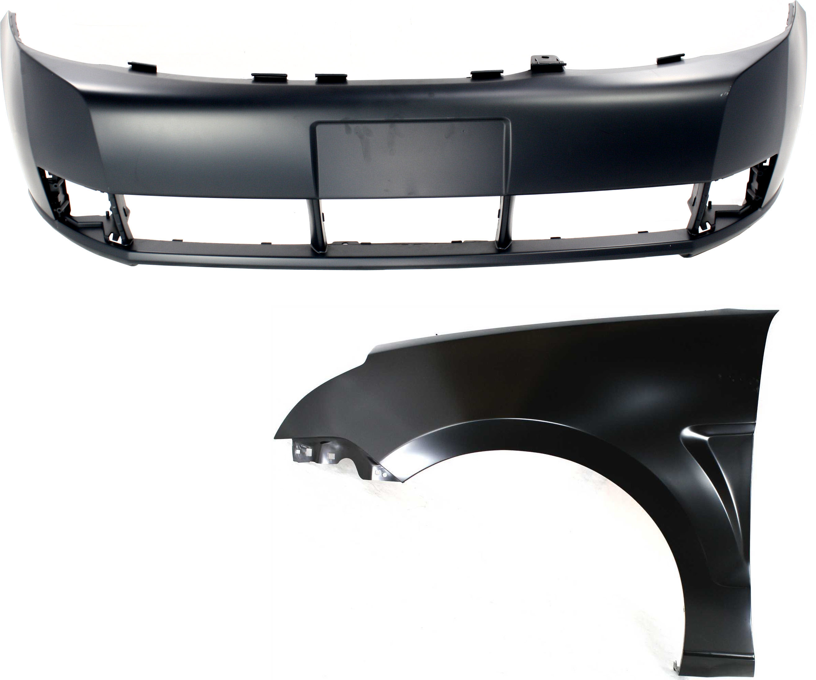 AM FOCUS 08-11 FRONT BUMPER COVER 2 pc Kit with Fender LH SKU KIT 112617-416 Partslink FO1000634 FO1240267 OEM 8S4Z17D957APTM 8S4Z16006A