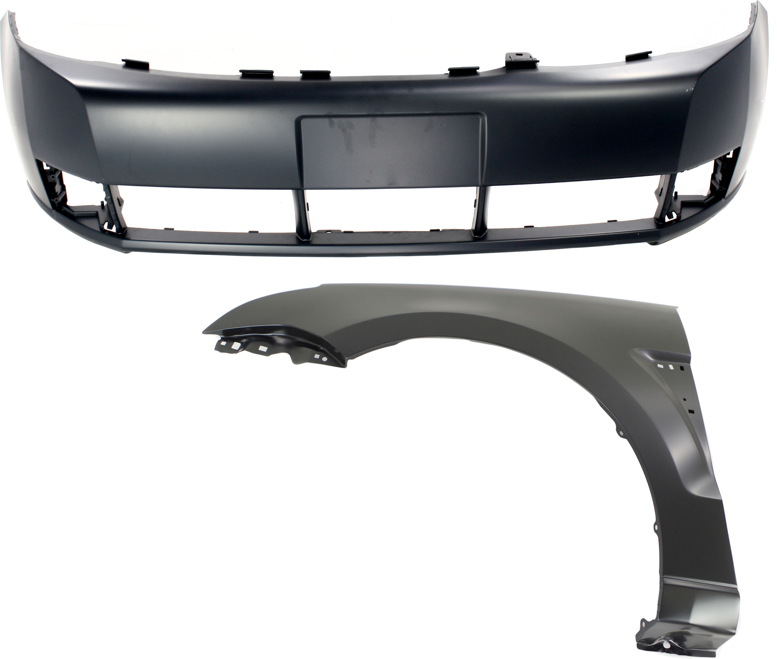 AM FOCUS 08-11 FRONT BUMPER COVER 2 pc Kit with Fender LH SKU KIT 112617-419 Partslink FO1000634 FO1240266 OEM 8S4Z17D957APTM 8S4Z16006B