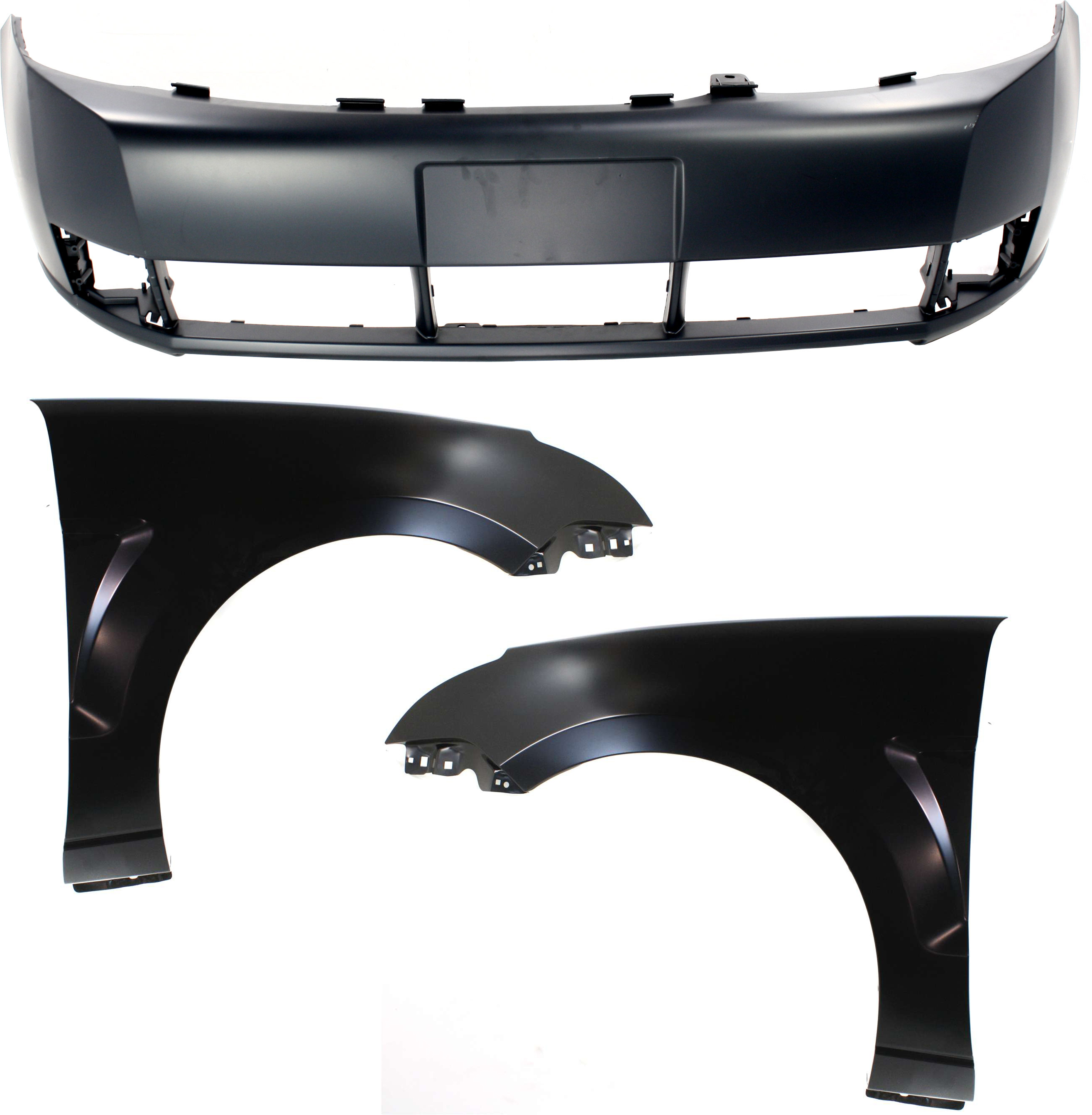 AM FOCUS 08-11 FRONT BUMPER COVER 3 pc Kit with Fenders CAPA SKU KIT 112617-425 Partslink FO1000634C FO1240267C FO1241267C OEM 8S4Z16005A 8S4Z16006A 8S4Z17D9