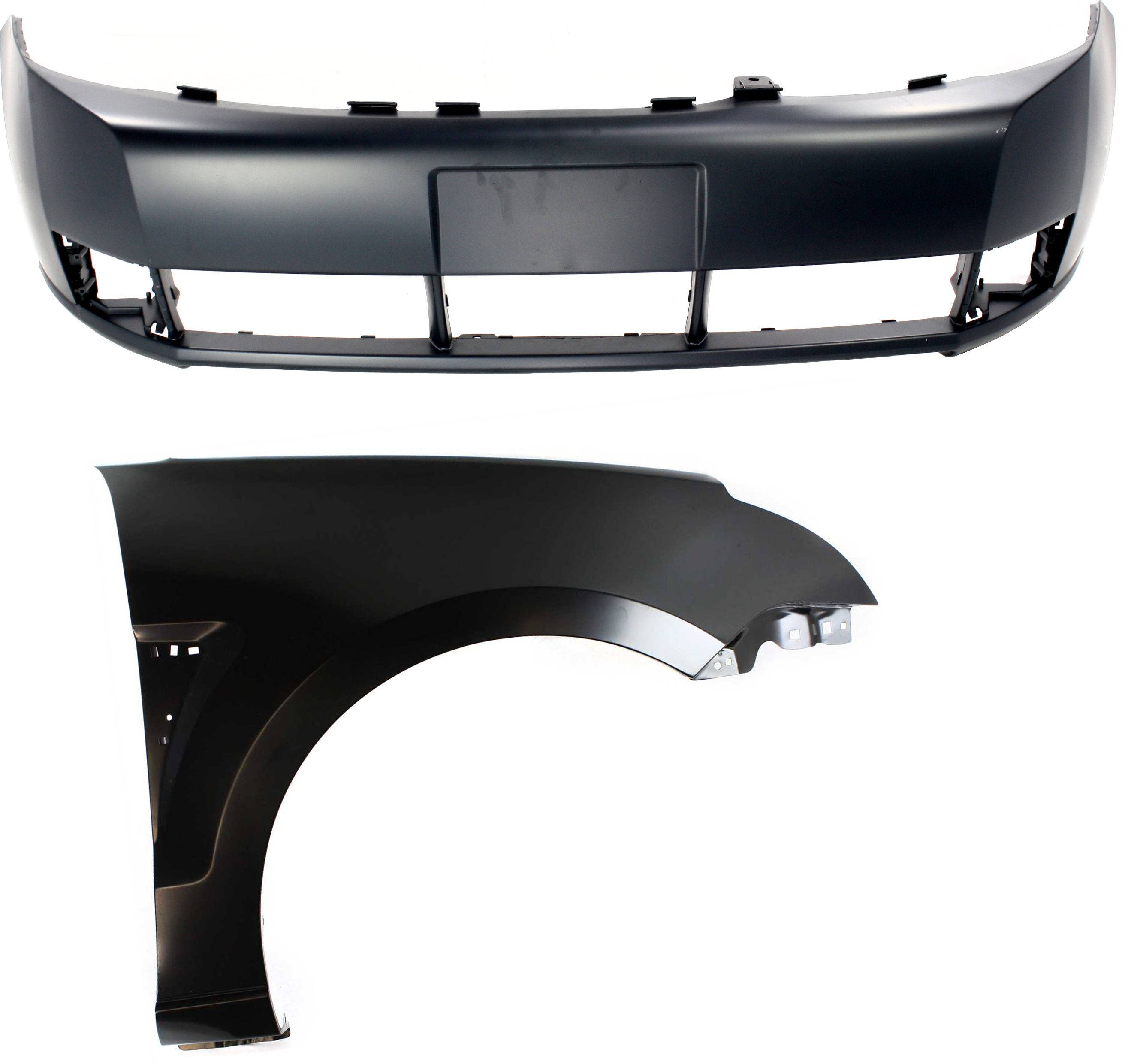 AM FOCUS 08-11 FRONT BUMPER COVER 2 pc kit with Fender CAPA SKU KIT 112617-430 Partslink FO1000634C FO1241266C OEM 8S4Z16005B 8S4Z17D957APTM