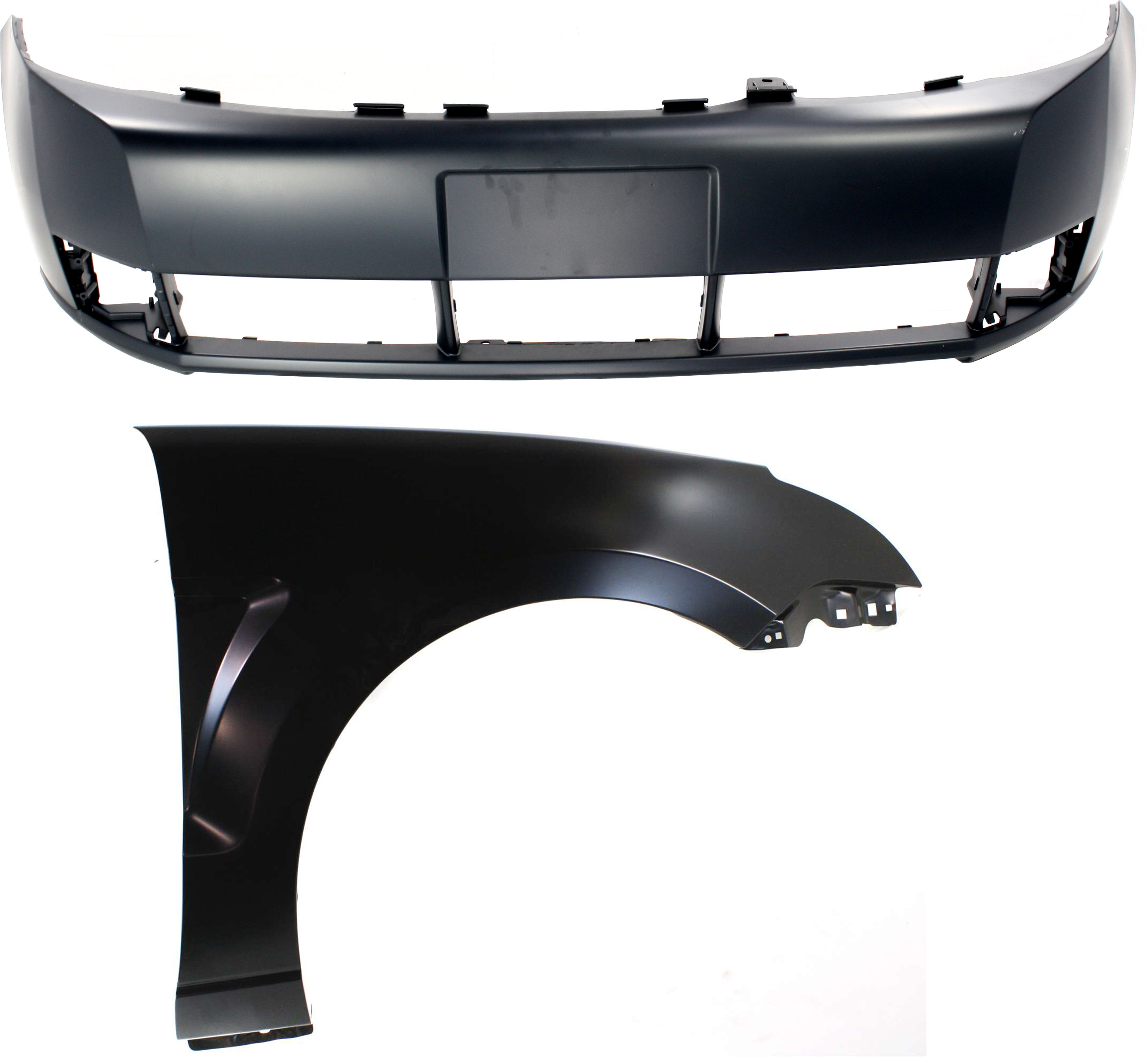 AM FOCUS 08-11 FRONT BUMPER COVER 2 pc Kit with Fender CAPA SKU KIT 112617-431 Partslink FO1000634C FO1241267C OEM 8S4Z16005A 8S4Z17D957APTM