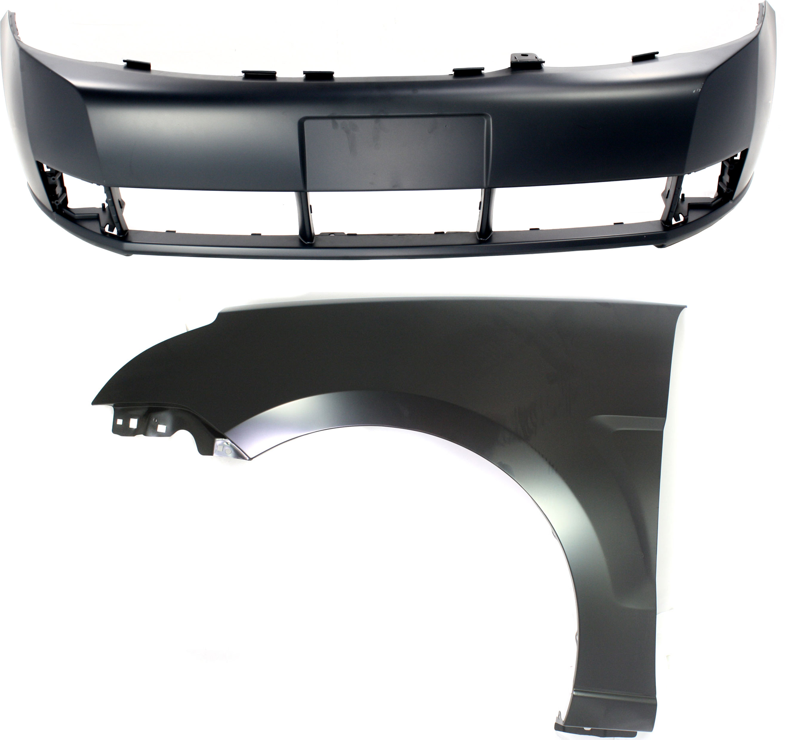 AM FOCUS 08-11 FRONT BUMPER COVER 2 pc Kit with Fender CAPA SKU KIT 112617-437 Partslink FO1000634C FO1240267C OEM 8S4Z16006A 8S4Z17D957APTM