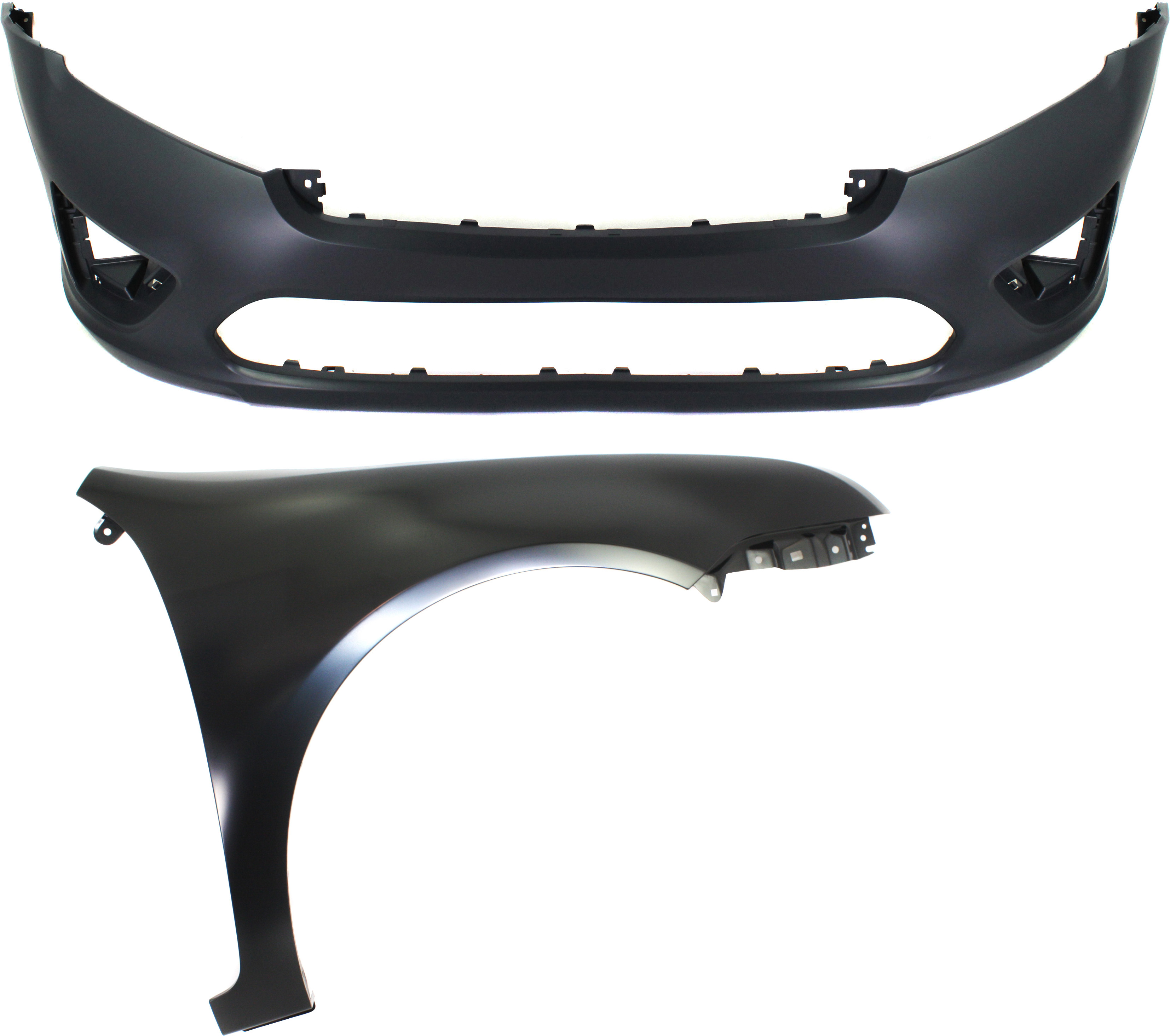 AM FUSION 10-12 FRONT BUMPER COVER 2 pc Kit Primed with Fender CAPA SKU KIT 112617-458 Partslink FO1000650C FO1241274C OEM AE5Z16005A AE5Z17D957BAPTM