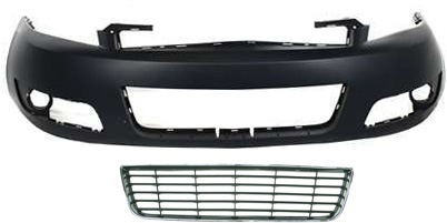 AM IMPALA 06-11 FRONT BUMPER COVER 2 pc Kit Primed w Bumper Grille LT Model SKU KIT 112617-49 Partslink GM1000764 GM1036106 OEM 89025048-10333711