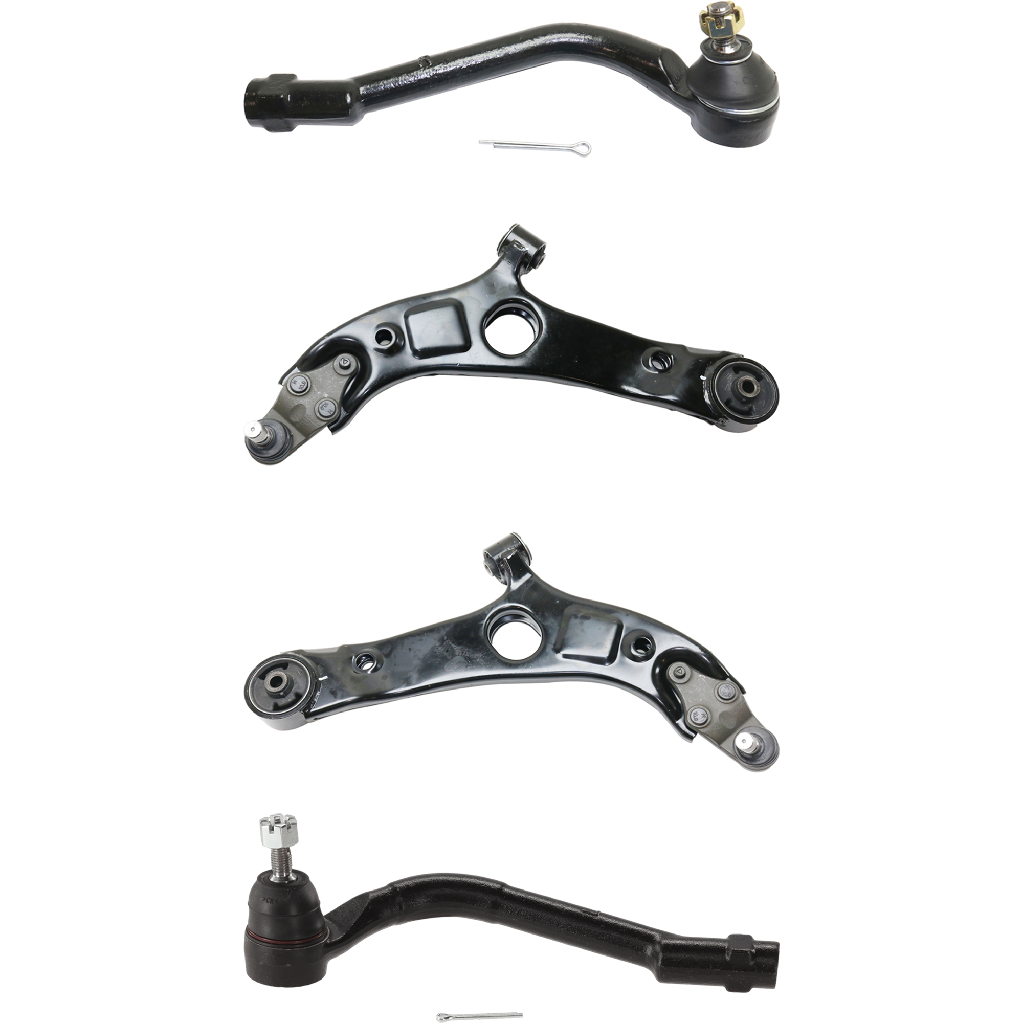 AM CADENZA 14-16 OPTIMA 11-15 FRONT CONTROL ARM RH AND LH Lower 4 pc Kit w Ball Joints w Tie Rod Ends SKU KIT 112818-15 OEM 545004C000-545003S200-545014C0