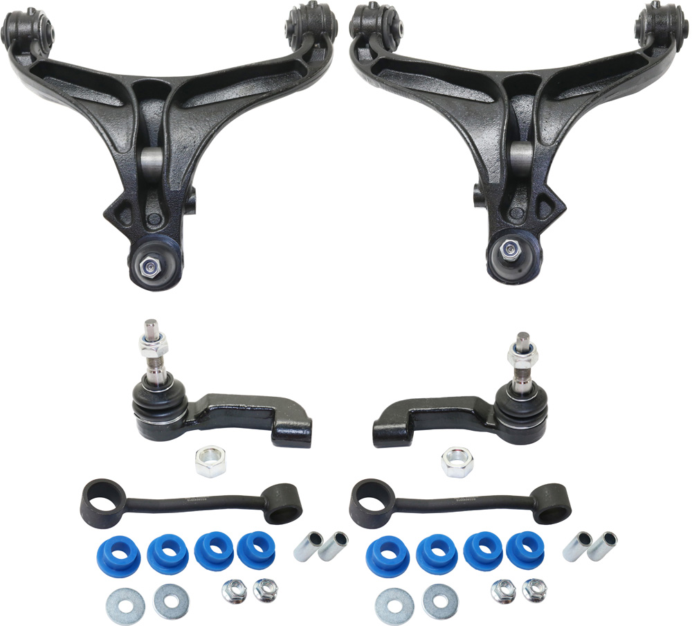 AM NITRO 07-11 LIBERTY 08-12 FRONT CONTROL ARM KIT RH AND LH Lower 6 pc kit with Sway Bar Links and Tie Rod End SKU KIT 112917-01 OEM 52109987AH 52109987AE 52109986