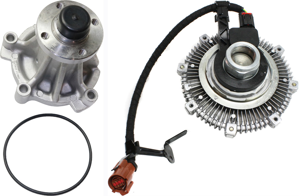 AM F 150-07-08 WATER PUMP 2 pc kit with Fan Clutch SKU KIT 112918-28 OEM 3L3Z8501CA 3264-22168-22338-46