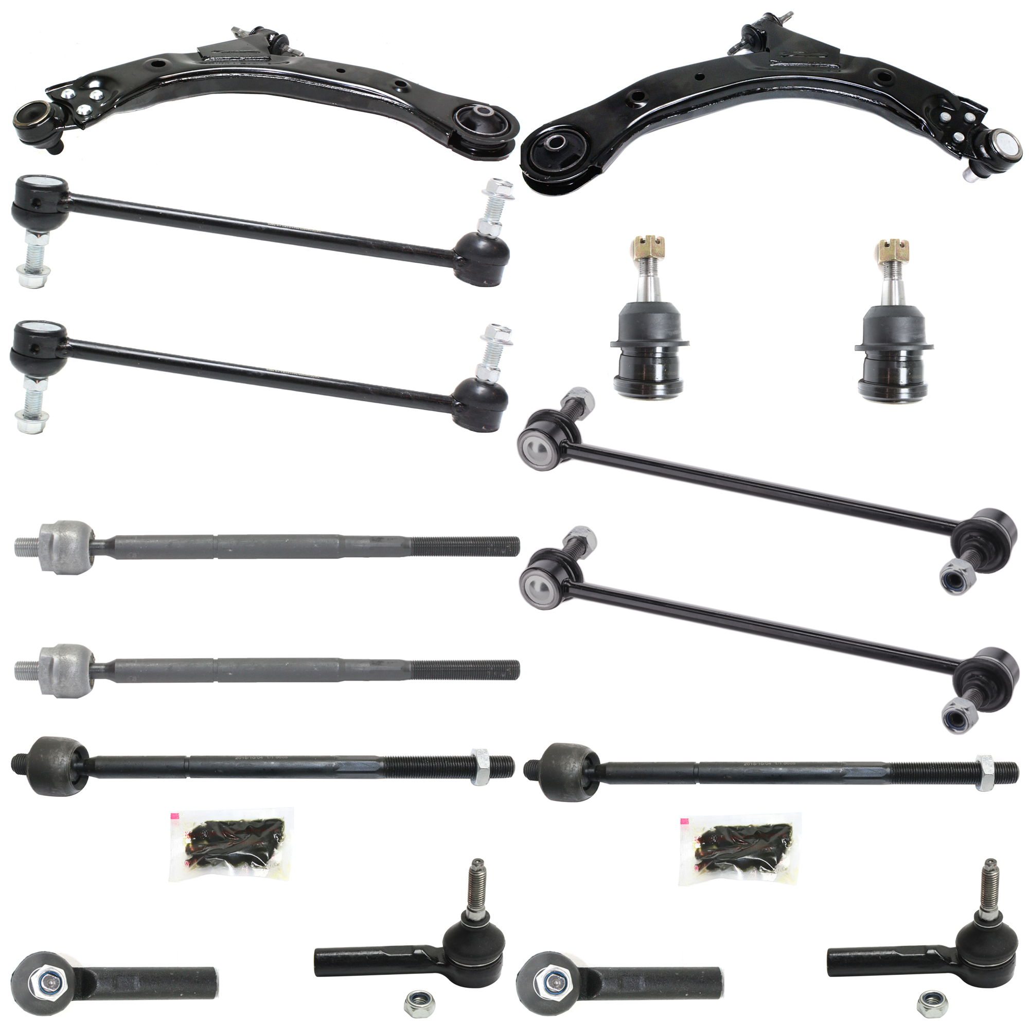 AM COBALT 05-10 G5-07-09 HHR 08-09 FRONT CONTROL ARM KIT RH AND LH Lower w ball joint s 8 pc Kit with Sway Bar Link and Tie Rod End SKU KIT 113013-03 OEM 25984680-25984681-20784686-269