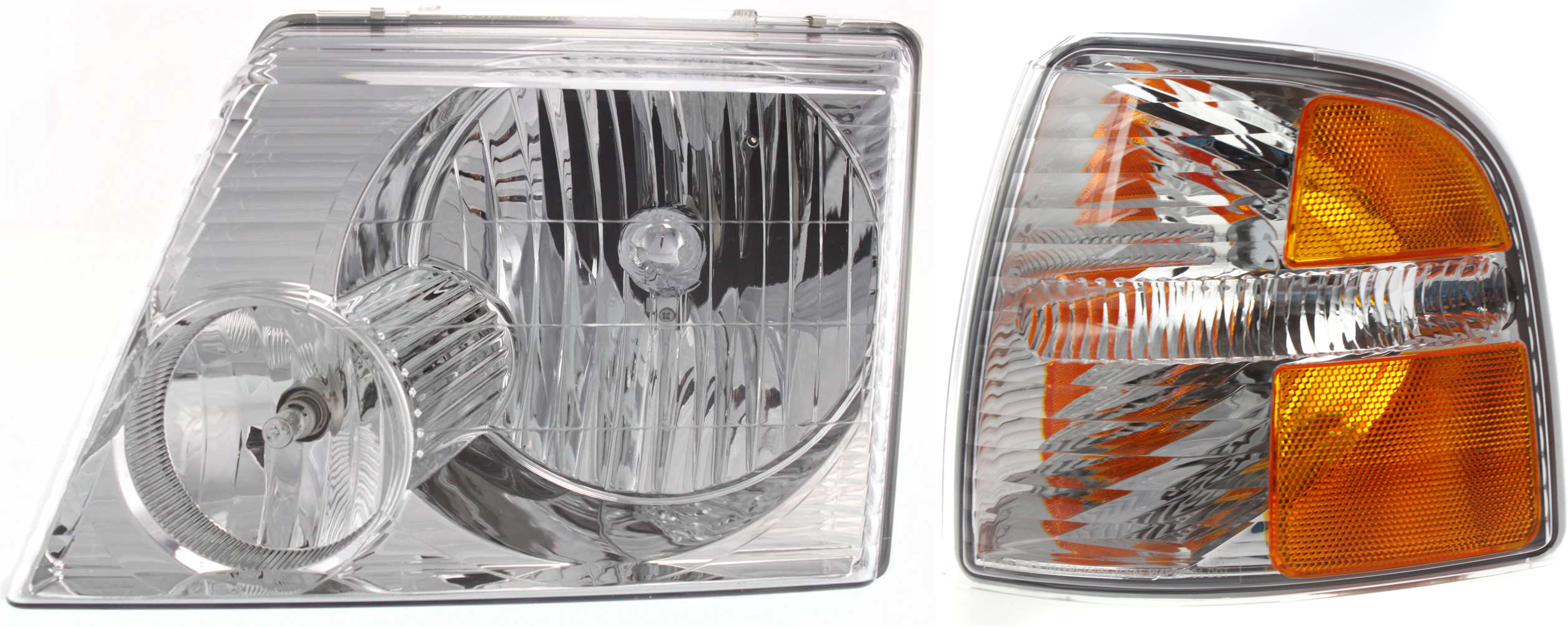 AM EXPLORER 04-05 HEAD LAMP LH Assembly Halogen 2 pc Kit with Corner Light SKU KIT 120317-08 Partslink FO2502176 FO2520181 OEM 1L2Z13008AB 4L2Z13201AB