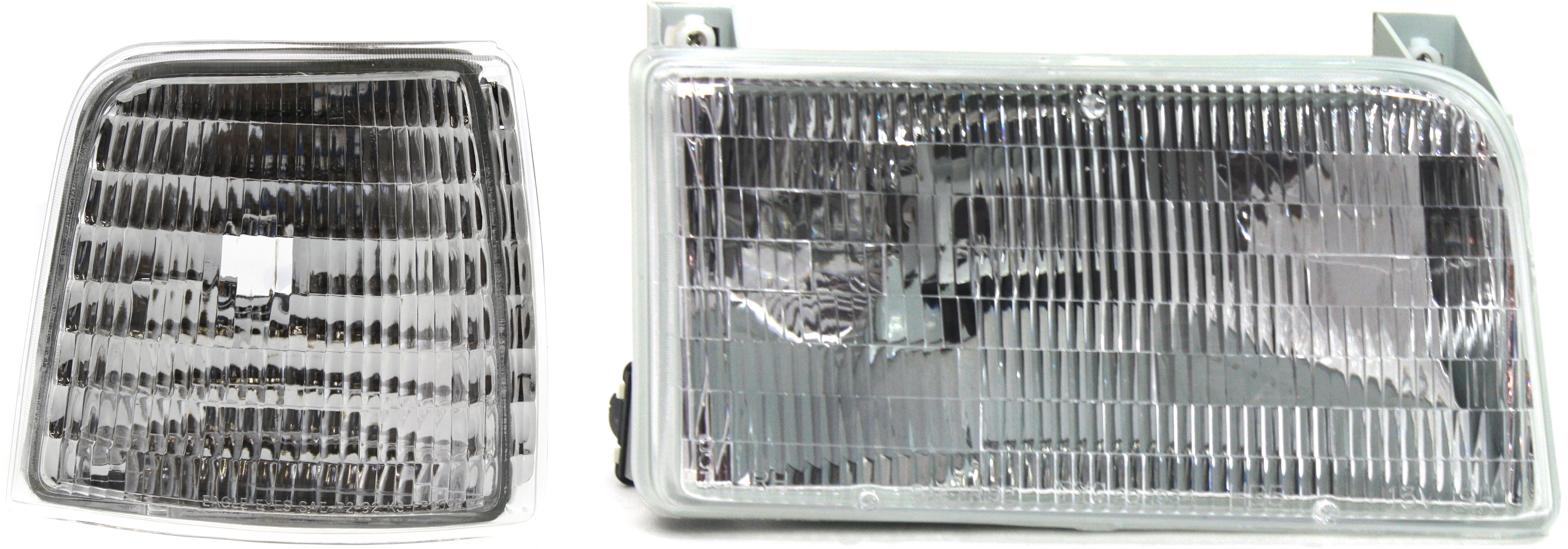 AM F SERIES 92-97 HEAD LAMP RH Assembly Halogen 2 pc Kit with Corner Light SKU KIT 120317-29 Partslink FO2503114 FO2551108 OEM F2TZ13008A F2TZ15A201C